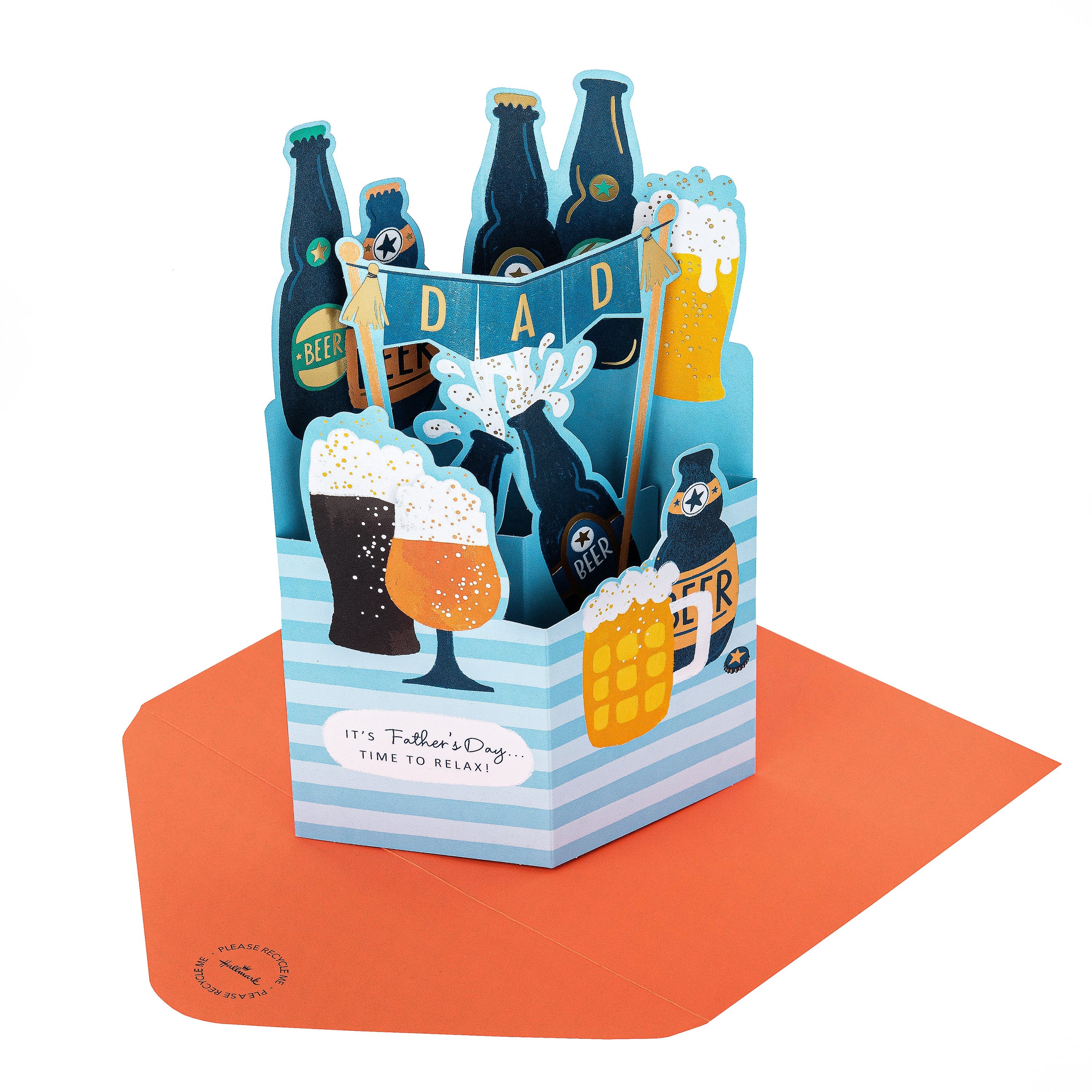 Father's Day Card for Dad - Die-cut Pop Up Beer Design - Image 3
