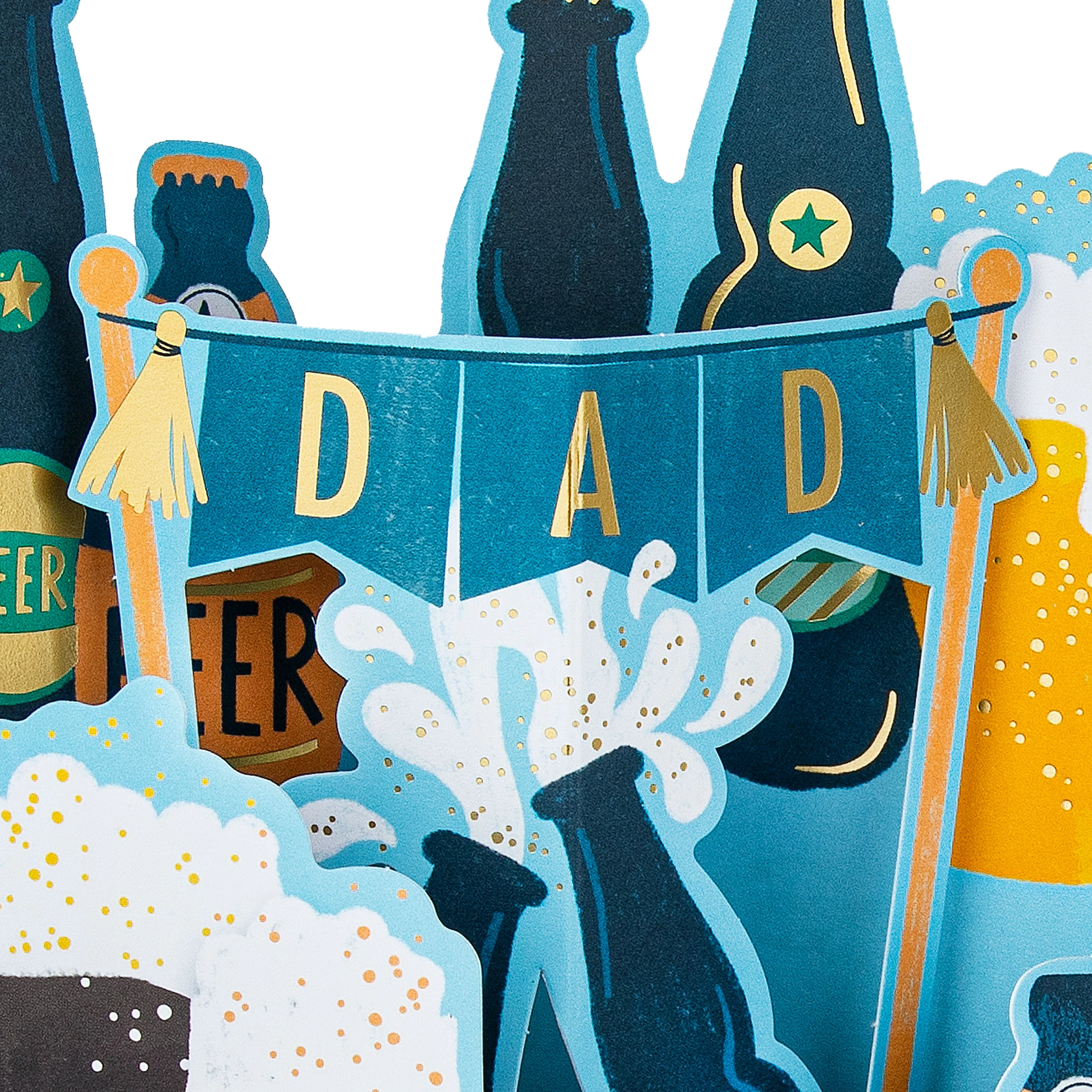 Father's Day Card for Dad - Die-cut Pop Up Beer Design - Image 4