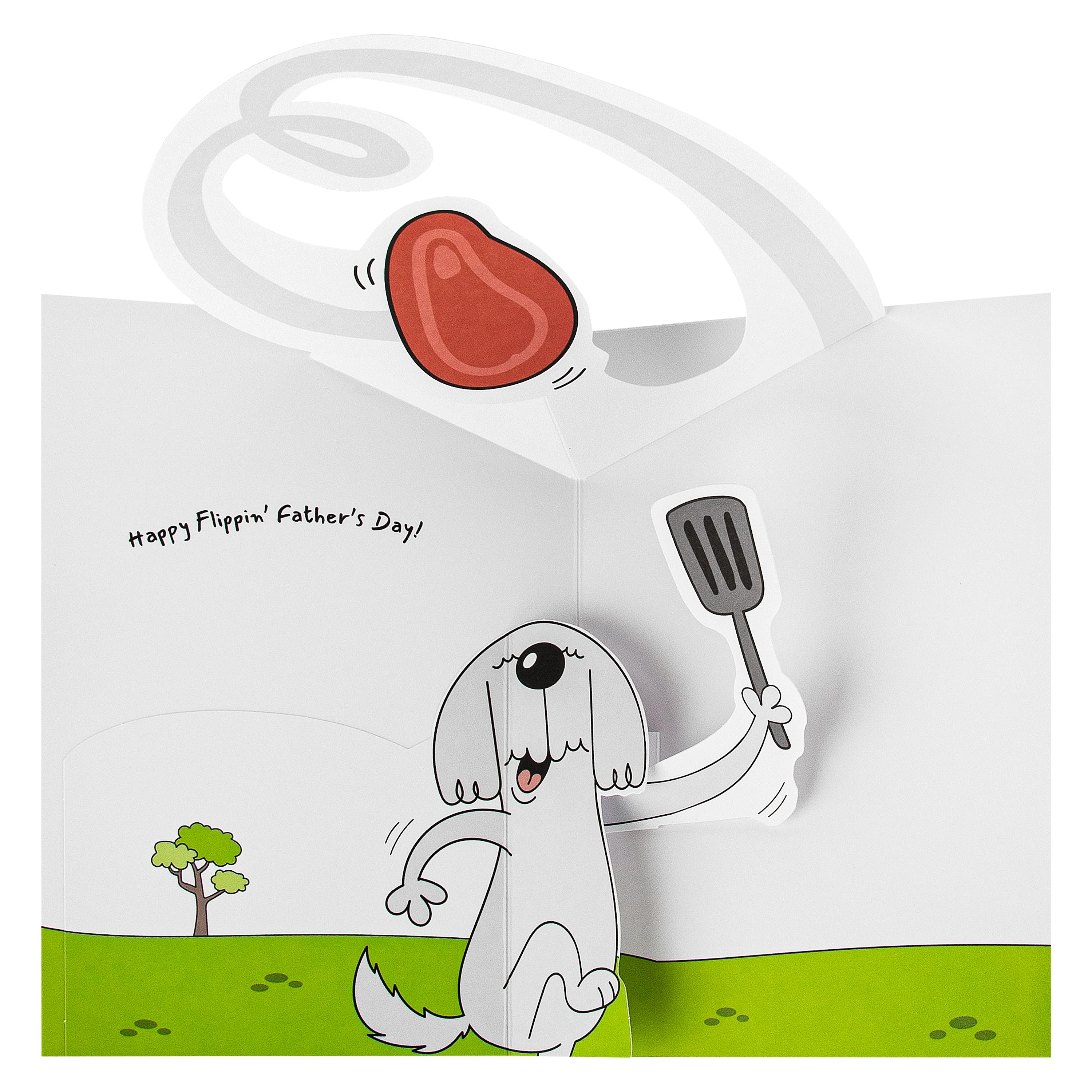 Father's Day Card for Dad - Funny Dog & Steak Design - Image 2