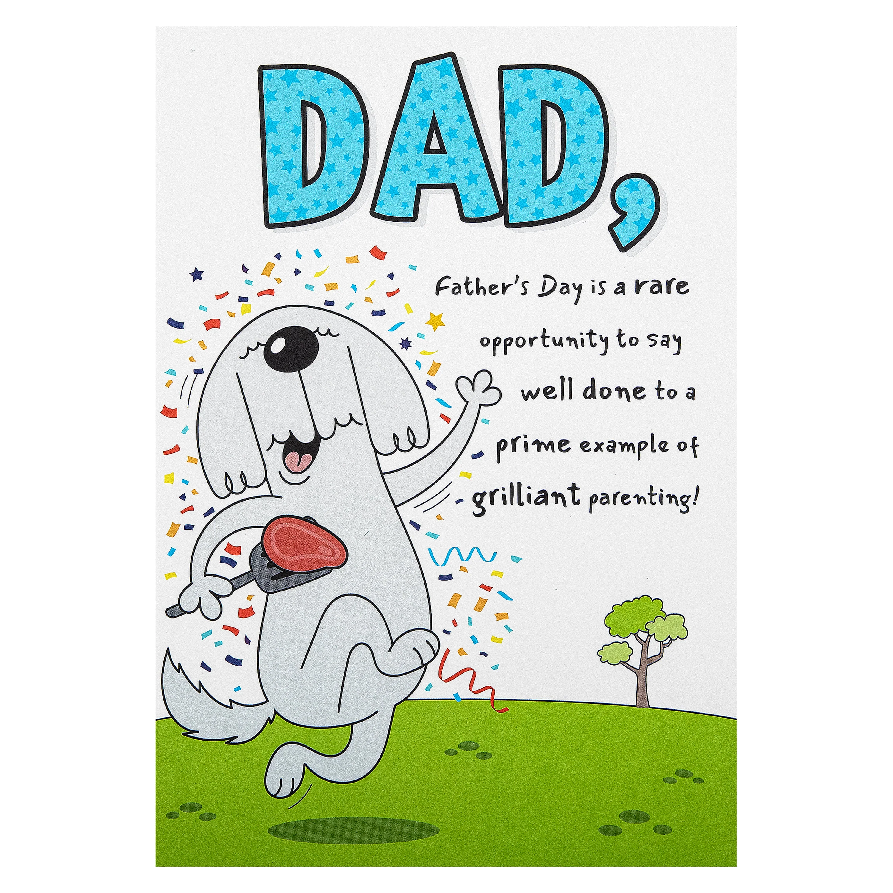 Father's Day Card for Dad - Funny Dog & Steak Design - Image 4