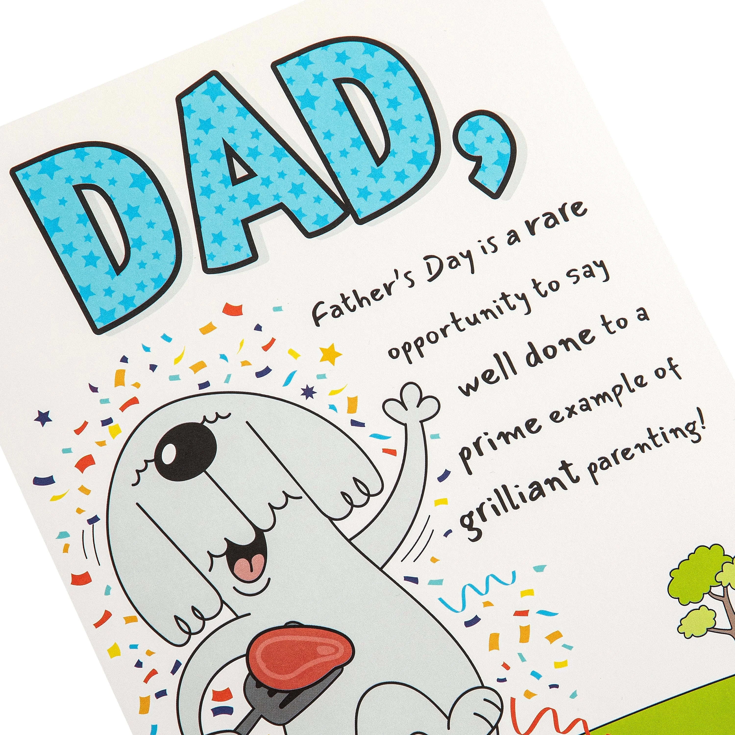 Father's Day Card for Dad - Funny Dog & Steak Design - Image 5