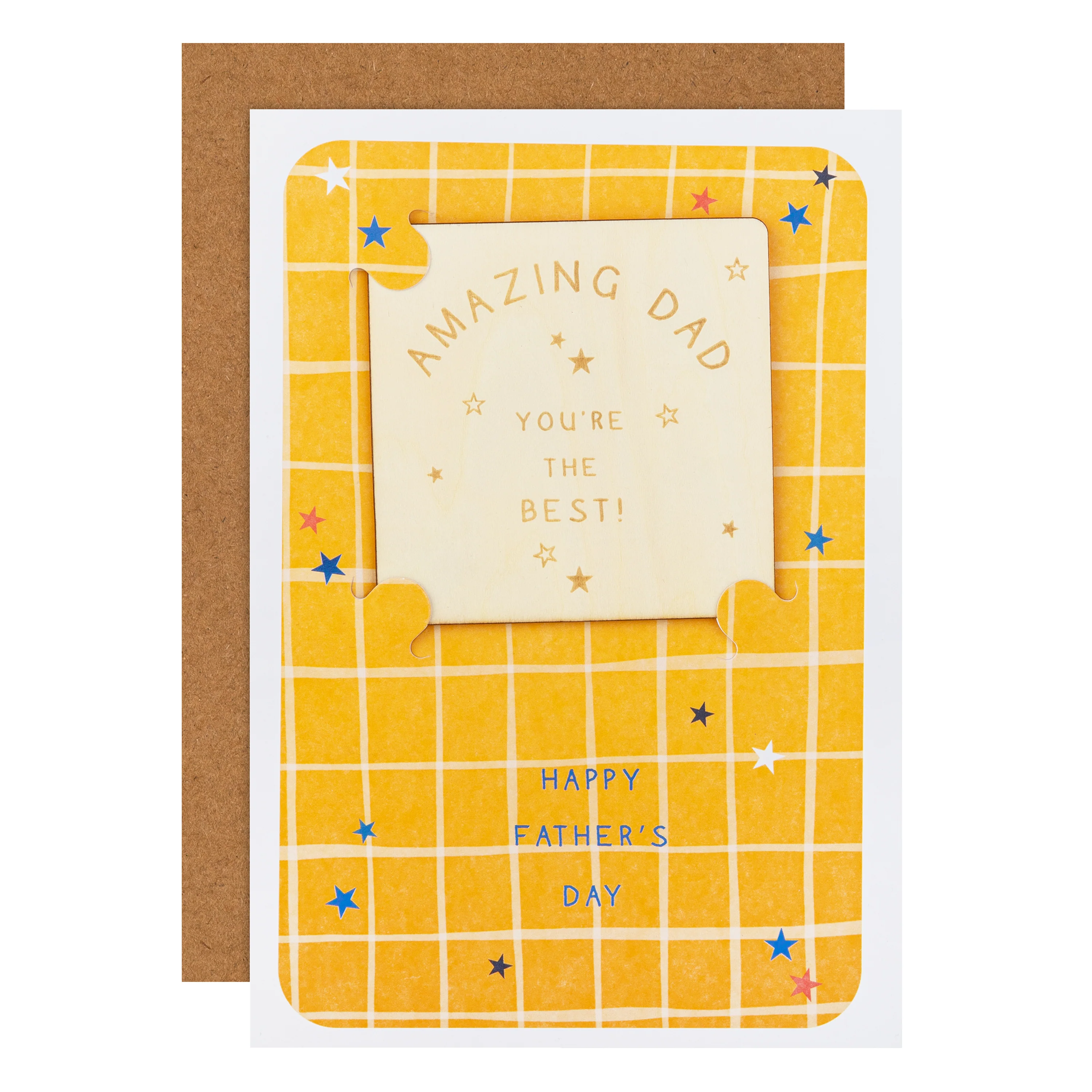 Father's Day Card for Dad - 'My Cuppa Tea' Orange & Keepsake Coaster