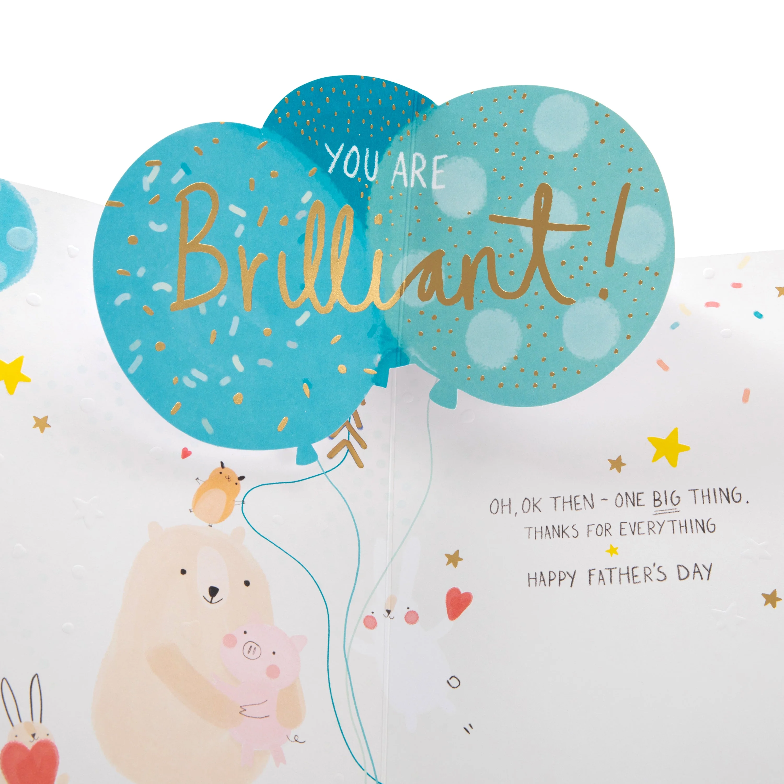 Father's Day Card for Dad - Pop-Up Balloons & Bear - Image 4
