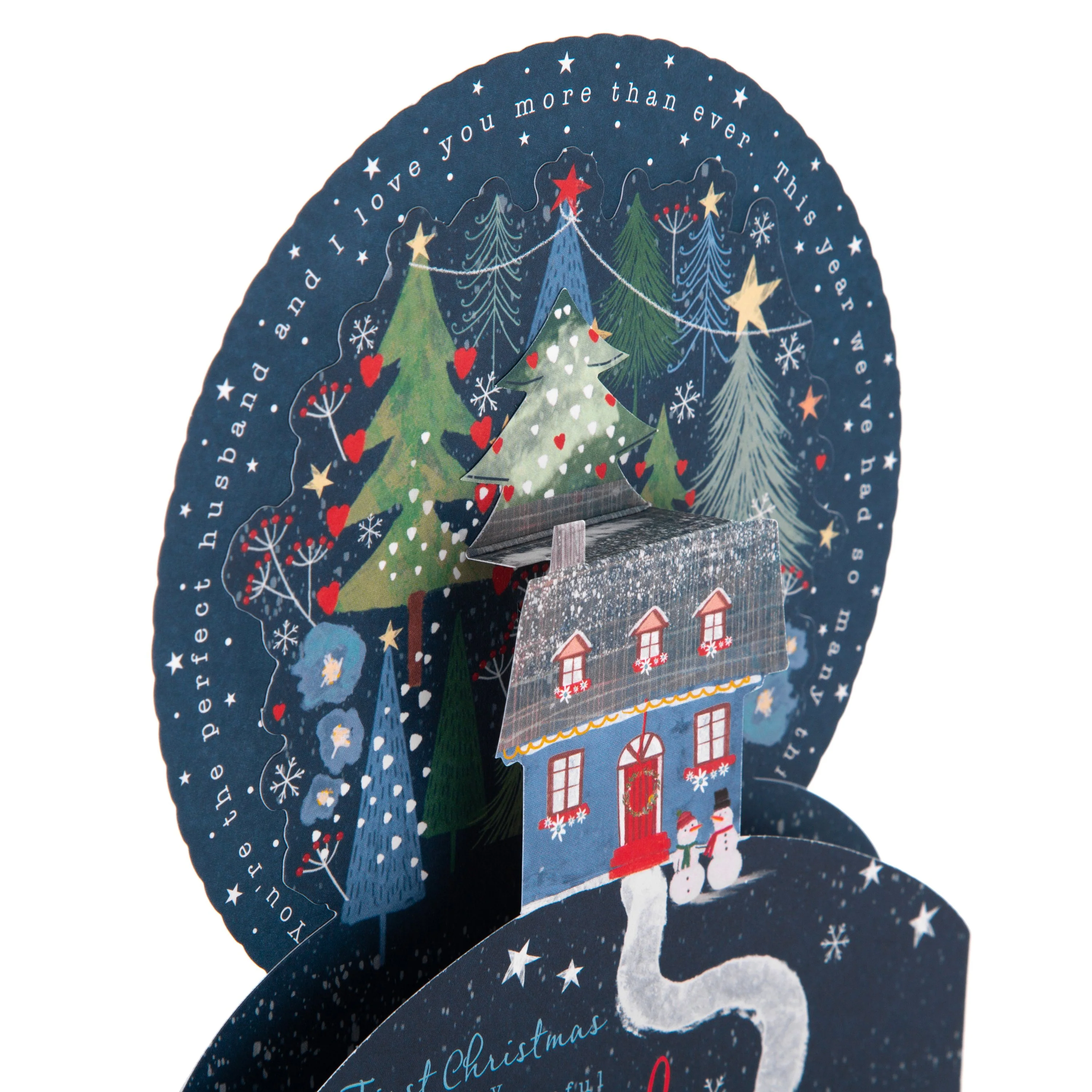 First Christmas As My Husband Card - 3D Design With Moving Wheel Element - Image 3