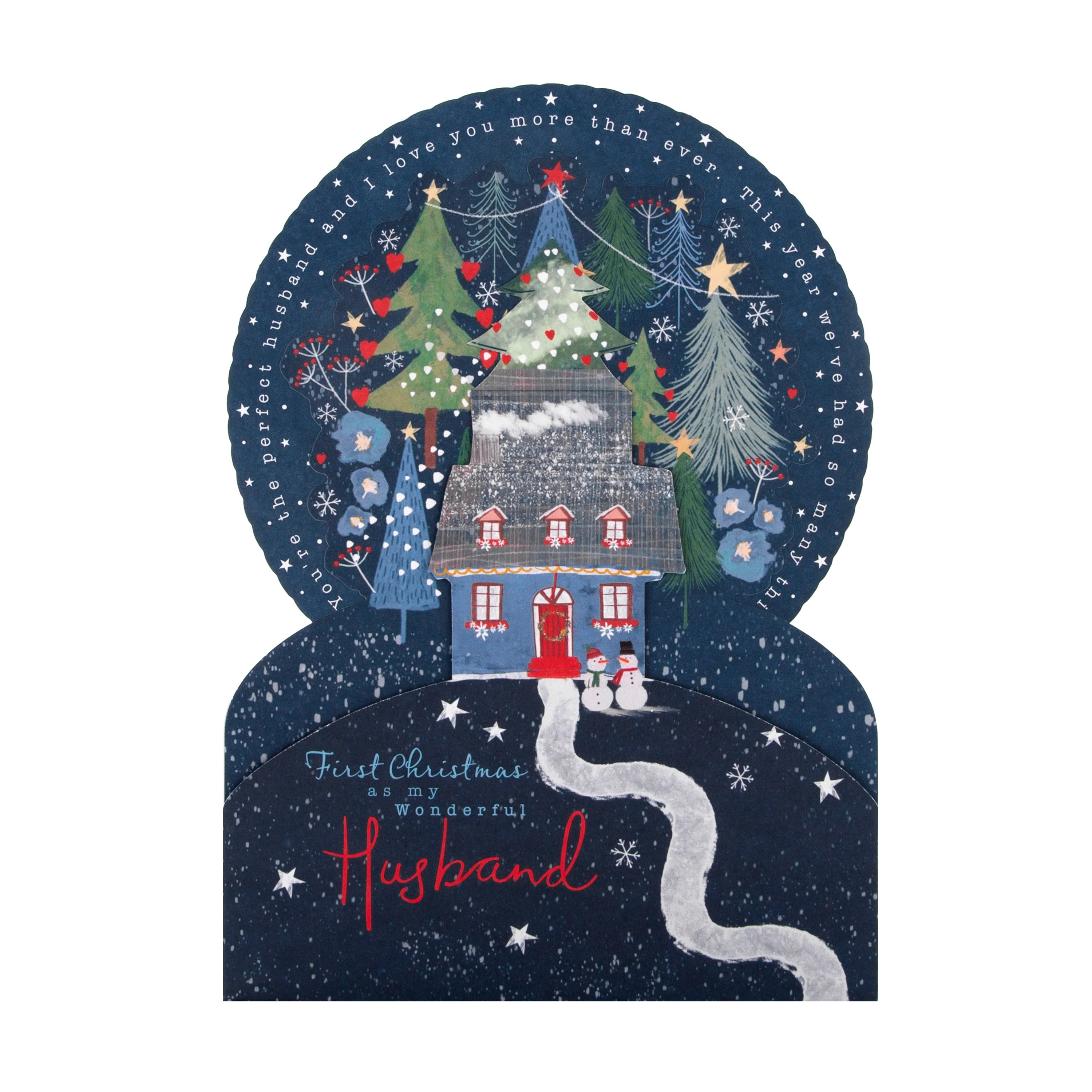 First Christmas As My Husband Card - 3D Design With Moving Wheel Element - Image 5