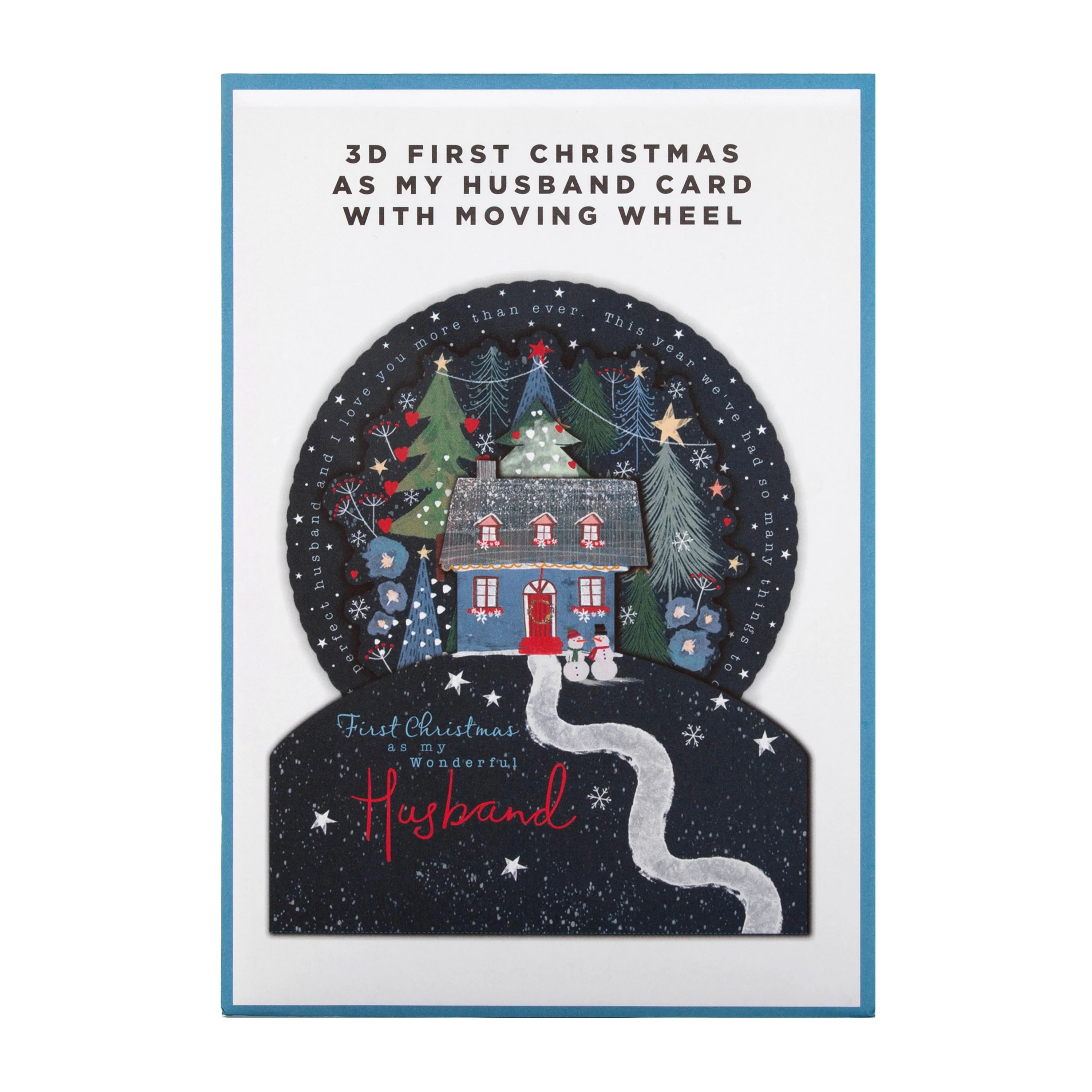 First Christmas As My Husband Card - 3D Design With Moving Wheel Element - Image 7
