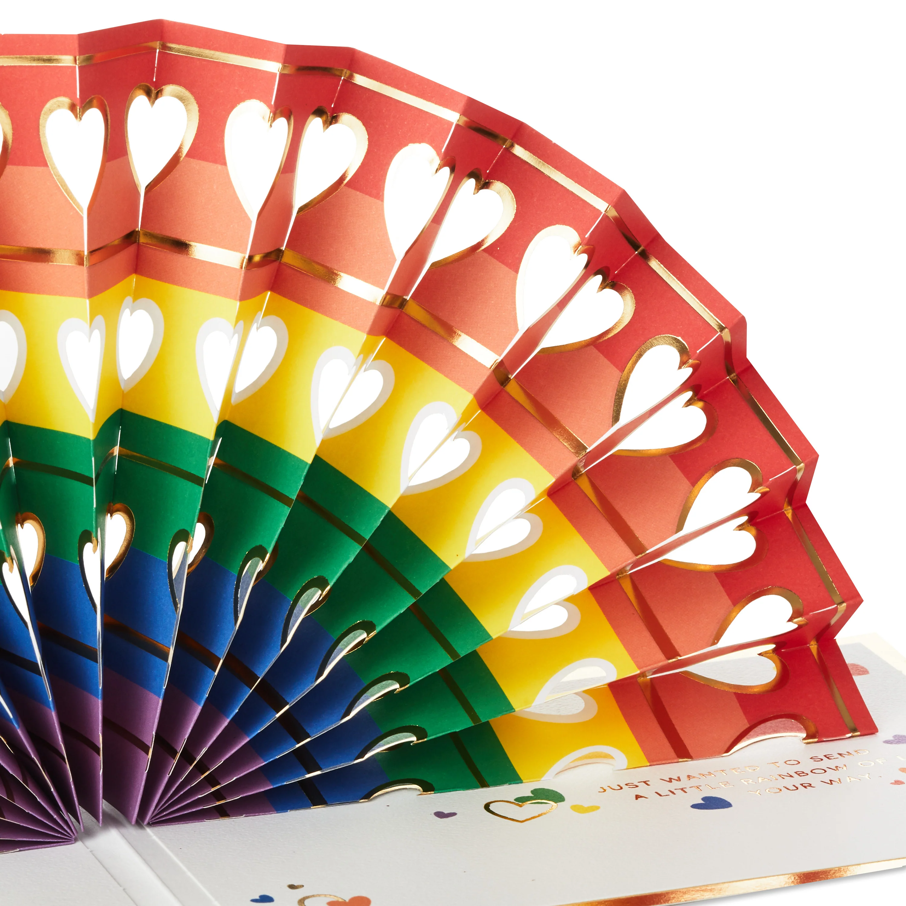 Greeting Card - 3D Pop Up Rainbow & Hearts Design - Image 3