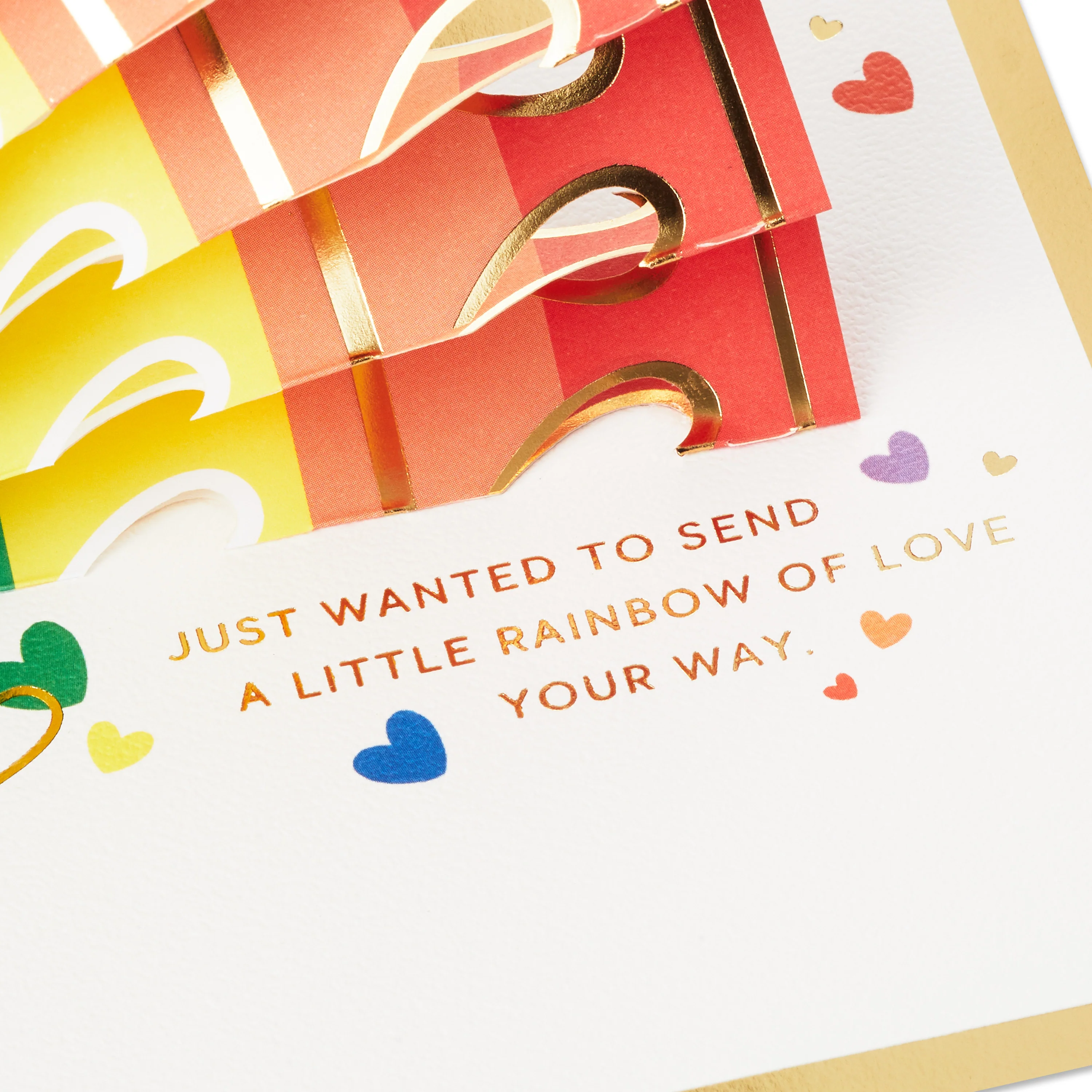 Greeting Card - 3D Pop Up Rainbow & Hearts Design - Image 6
