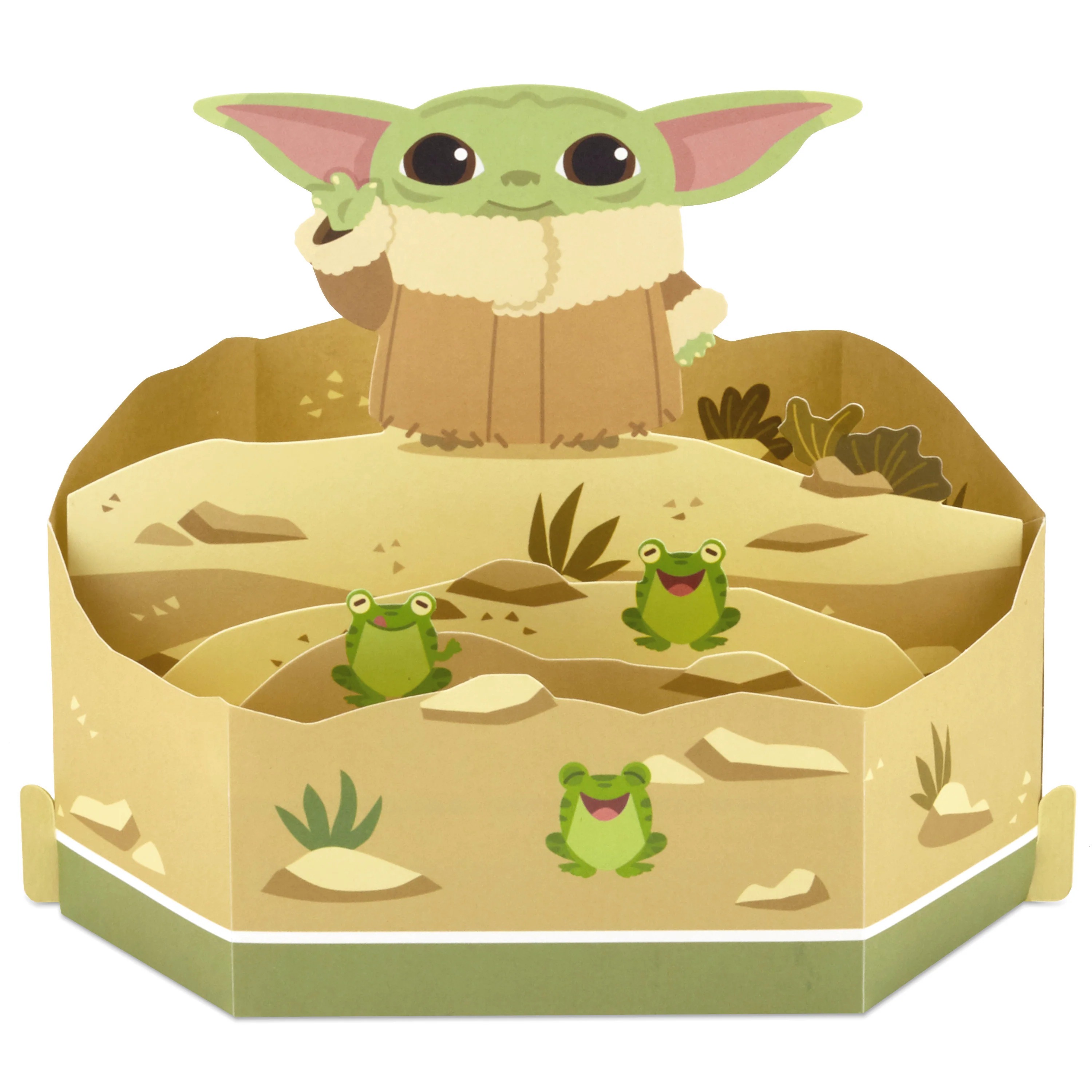 Greeting Card - 3D & Pop Up The Mandalorian™ Grogu™ & Frogs Design