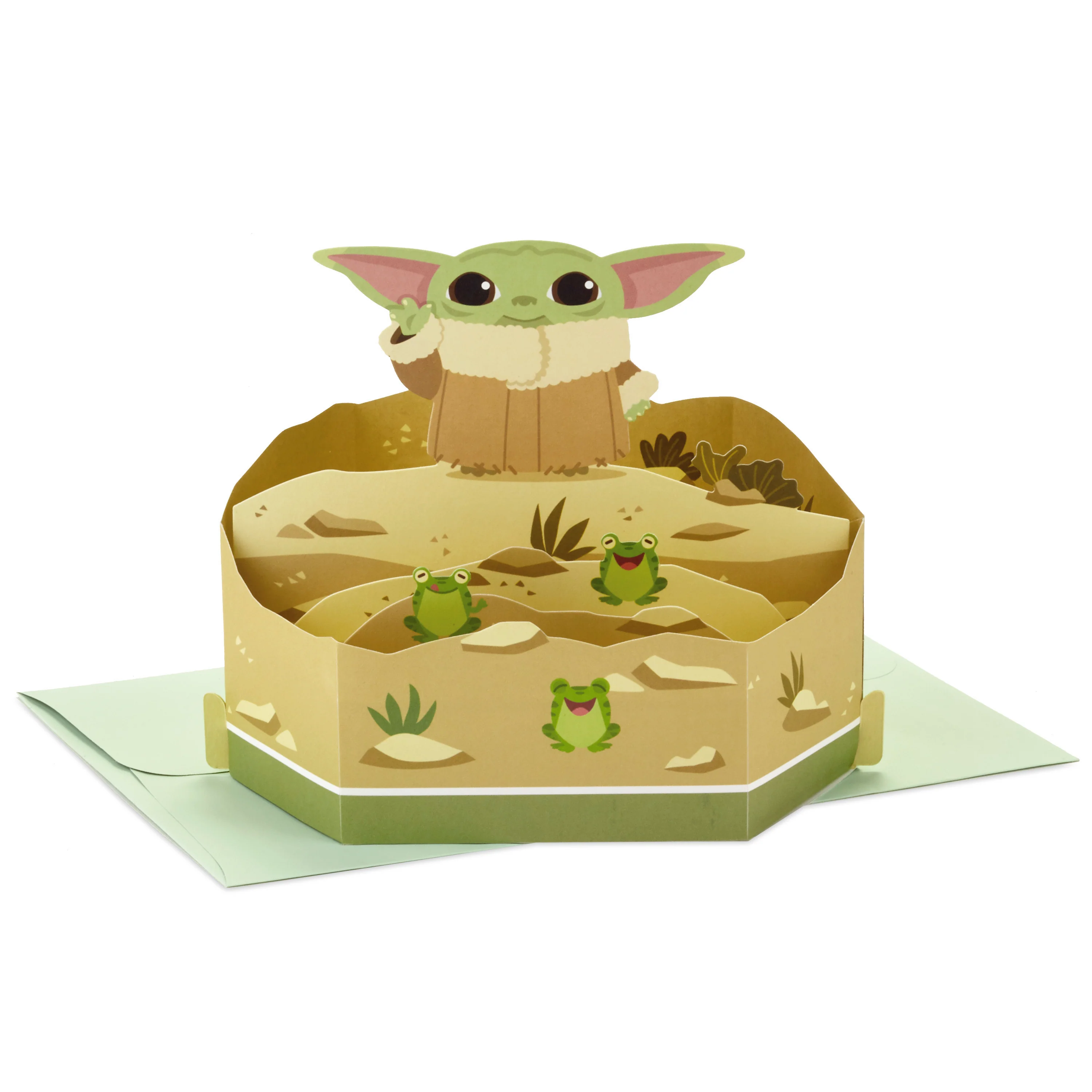 Greeting Card - 3D & Pop Up The Mandalorian™ Grogu™ & Frogs Design - Image 3