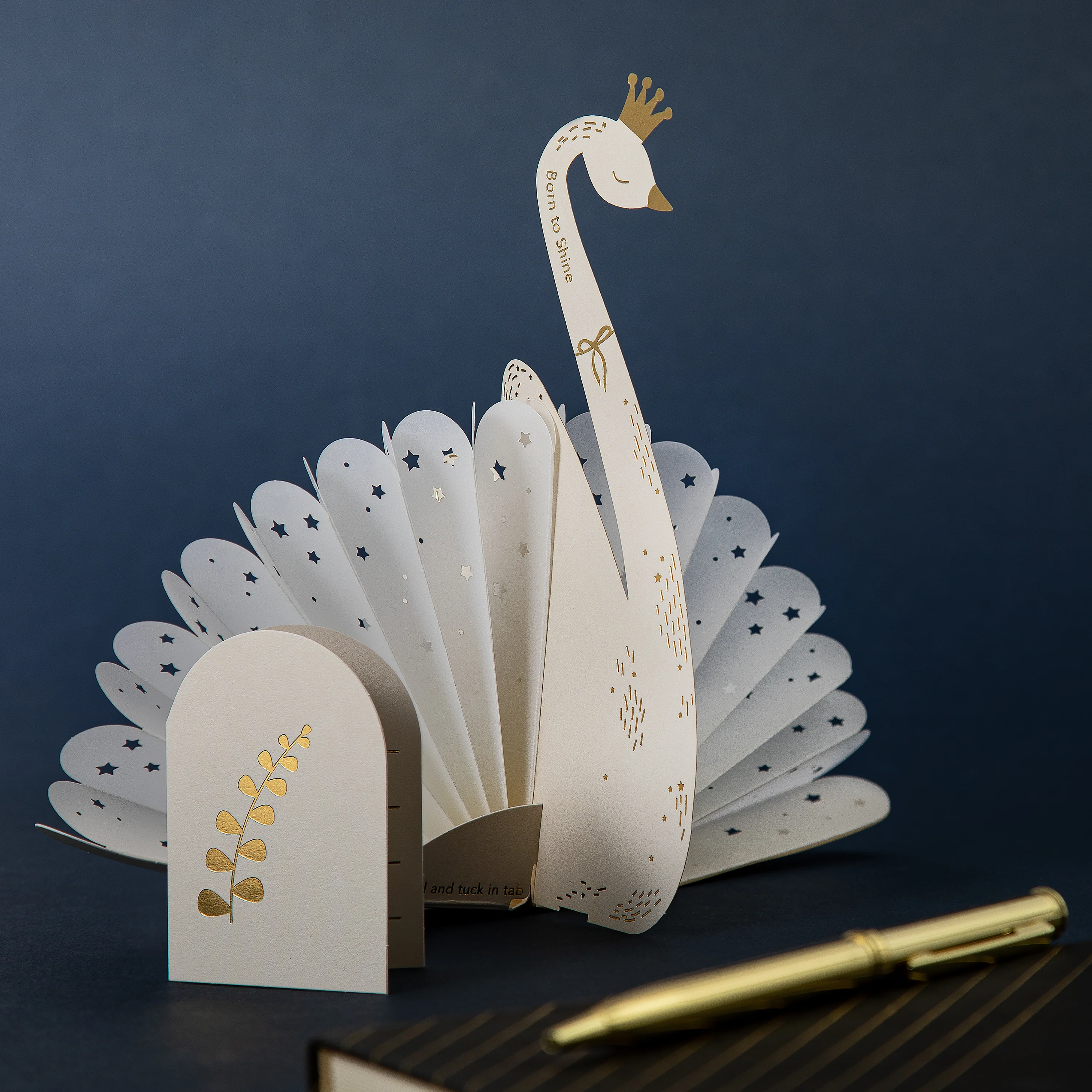 Hall & Co Premium 3D White Swan Greeting Card - Paper Fables