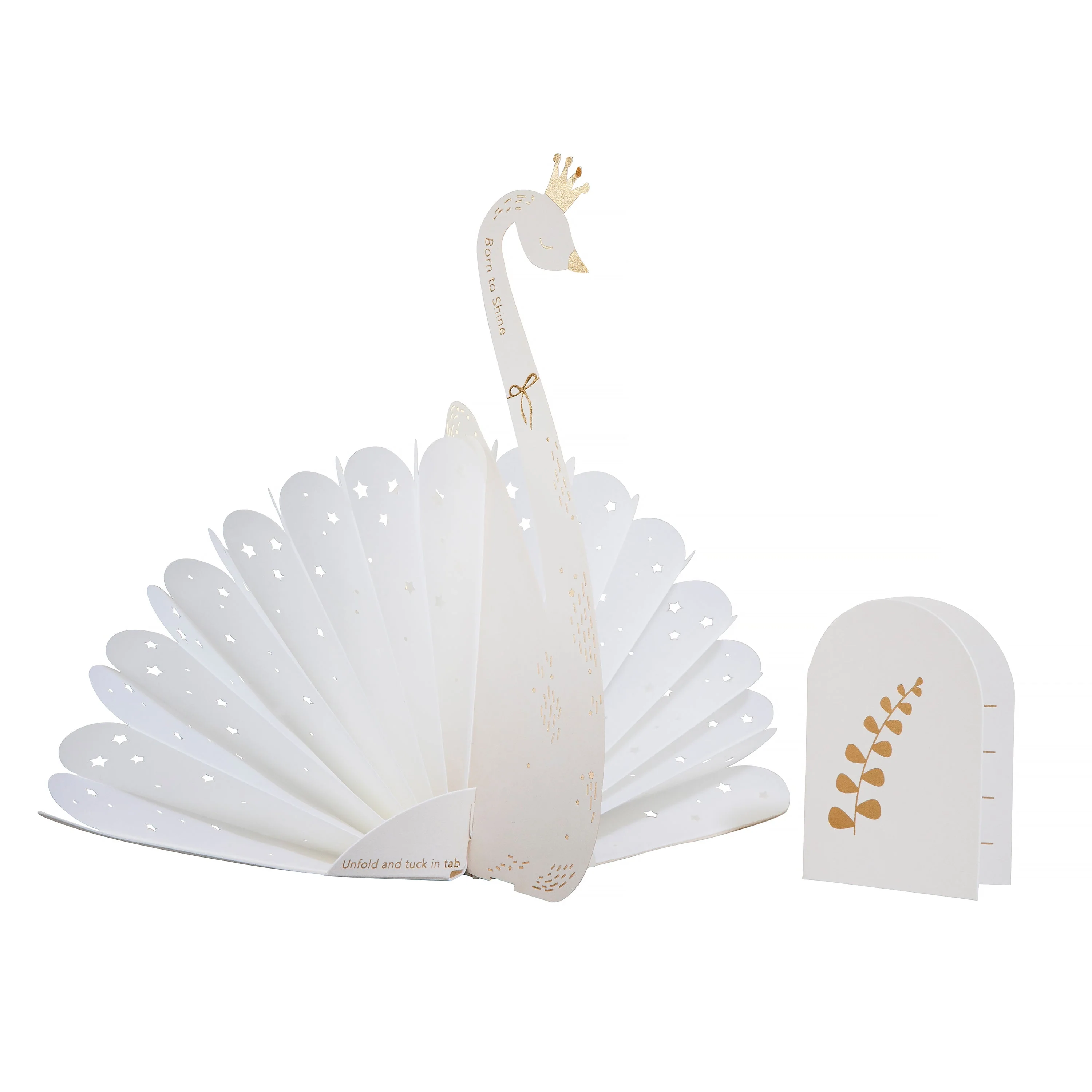 Hall & Co Premium 3D White Swan Greeting Card - Paper Fables - Image 3