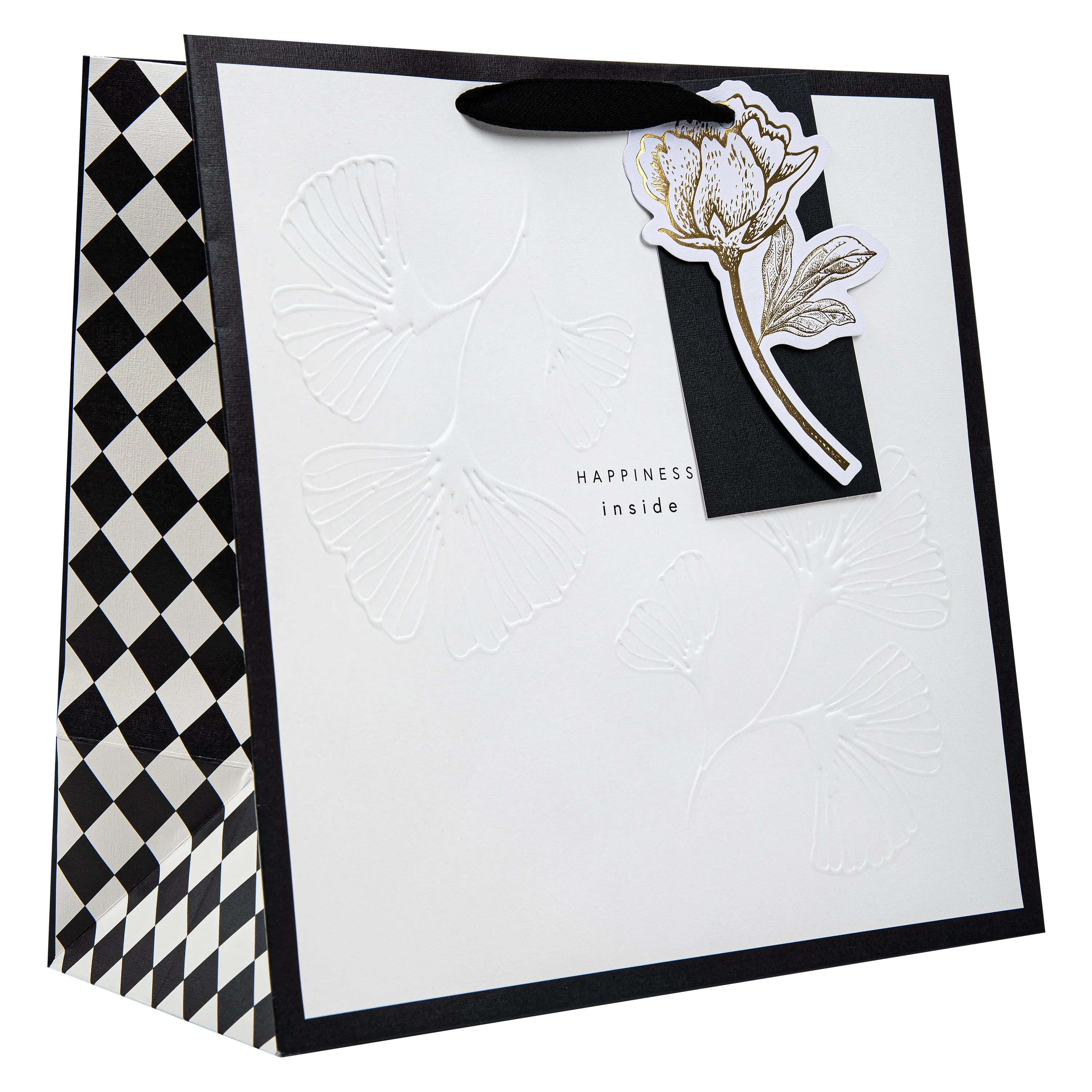 Hall & Co Premium Black & White Large Gift Bag - Memento Luxe