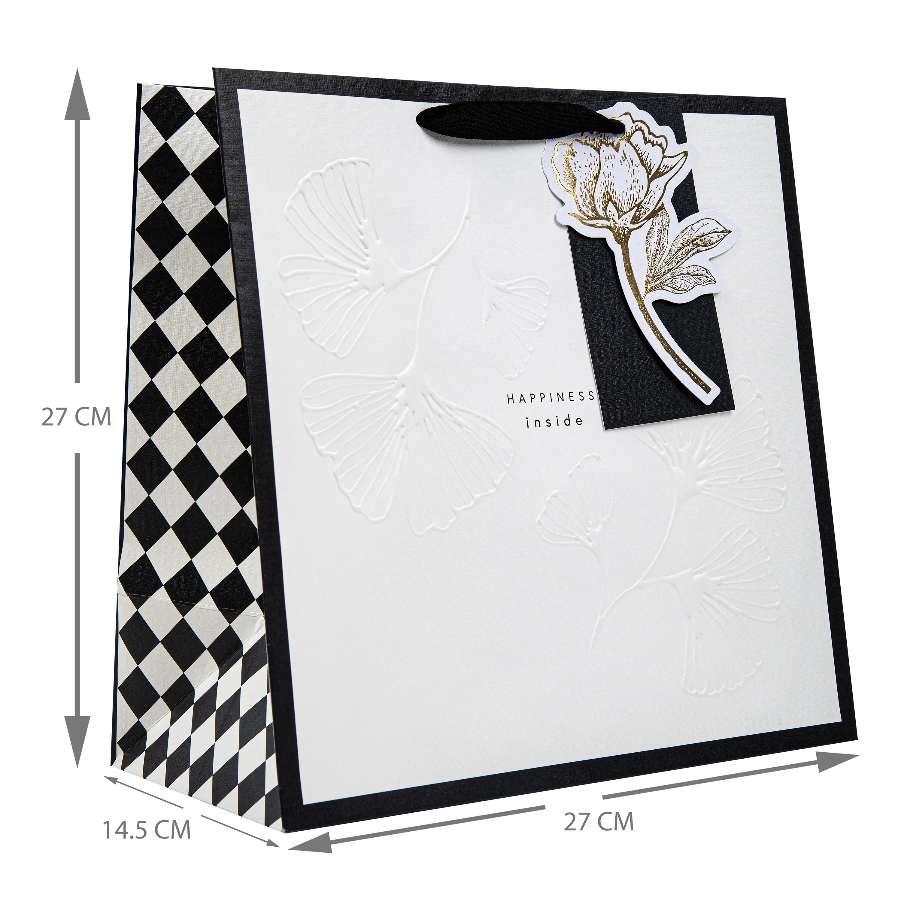 Hall & Co Premium Black & White Large Gift Bag - Memento Luxe - Image 3