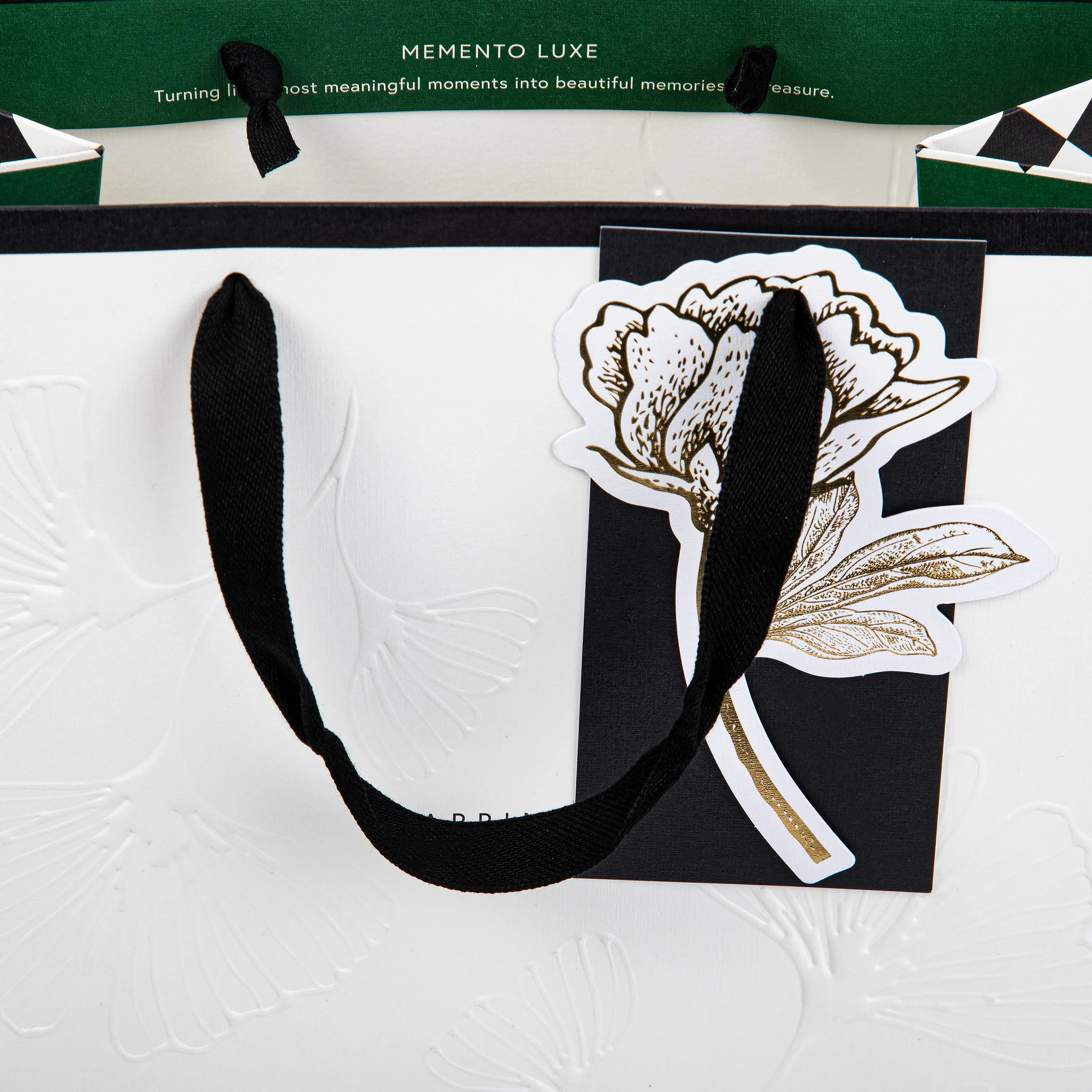 Hall & Co Premium Black & White Large Gift Bag - Memento Luxe - Image 6