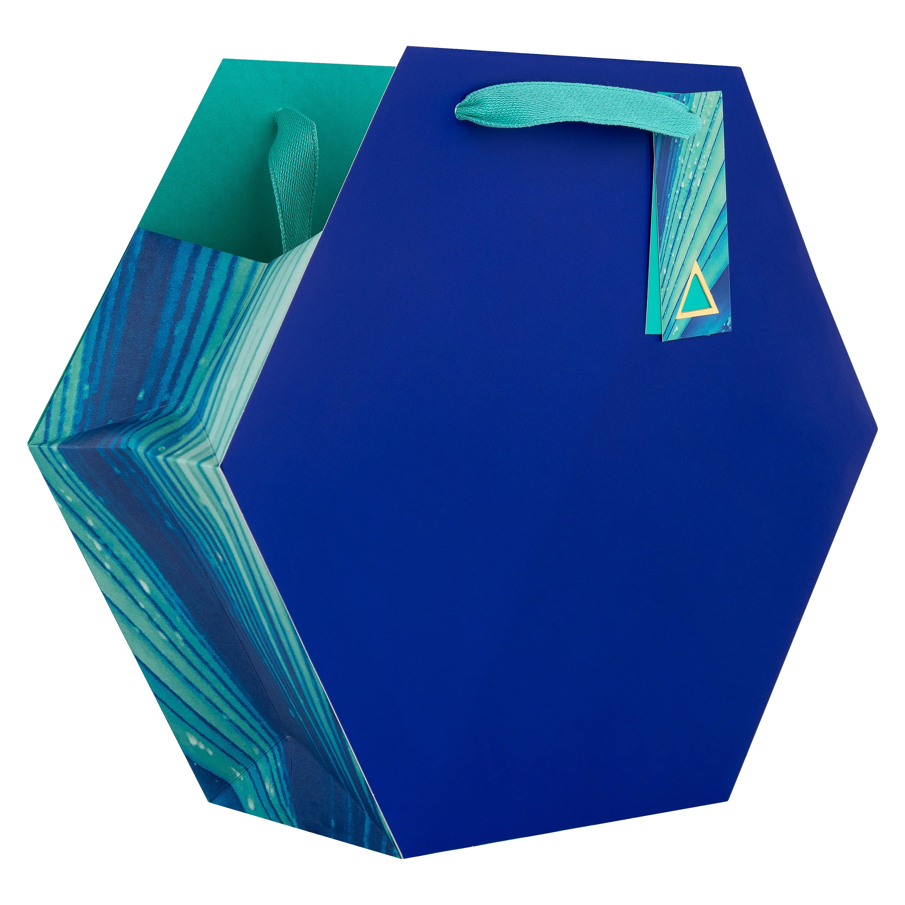 Hall & Co Premium Blue Hexagon Medium Gift Bag - Vivid Aura