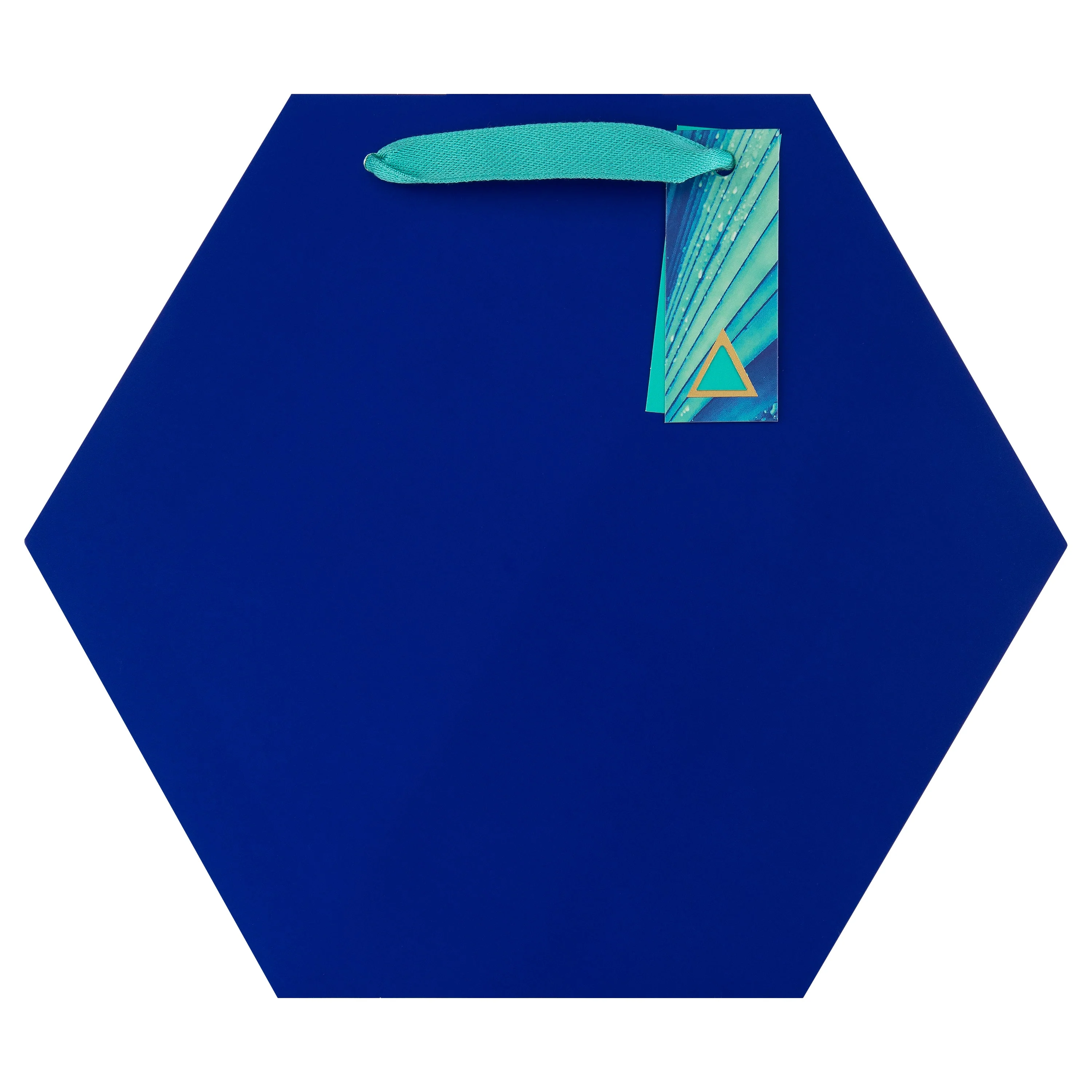 Hall & Co Premium Blue Hexagon Medium Gift Bag - Vivid Aura - Image 3