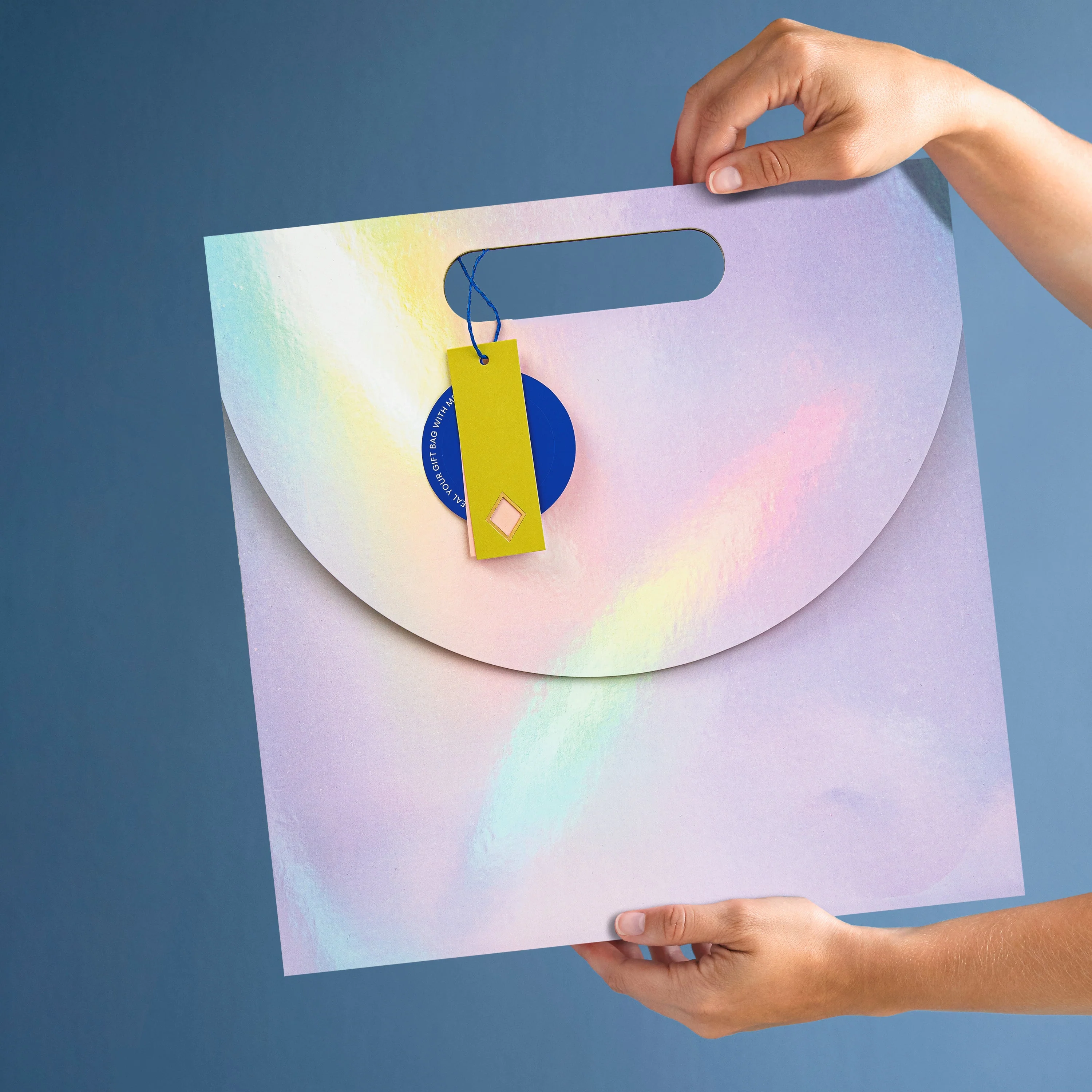 Hall & Co Premium Matte Iridescent Large Gift Bag - Vivid Aura - Image 2