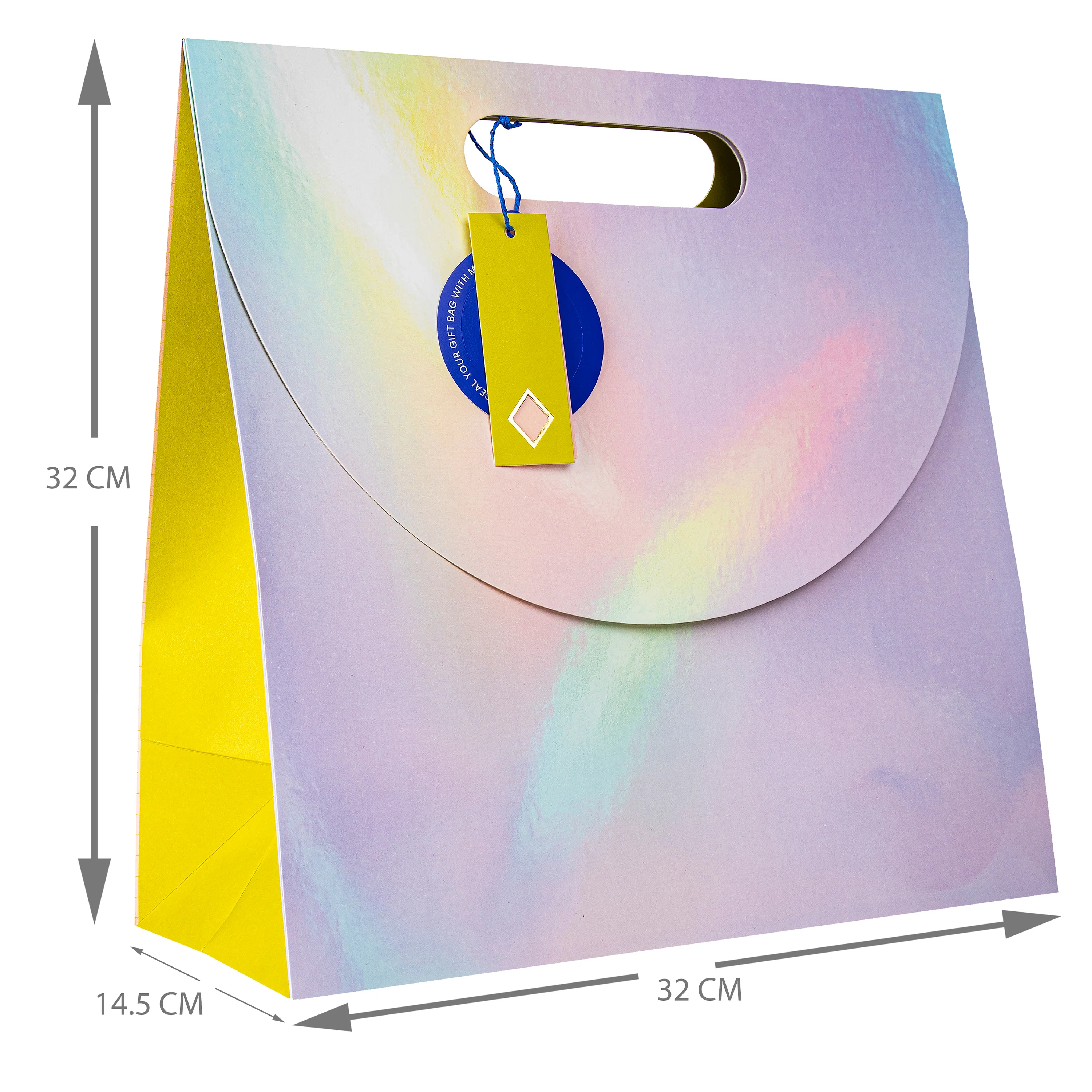 Hall & Co Premium Matte Iridescent Large Gift Bag - Vivid Aura - Image 3