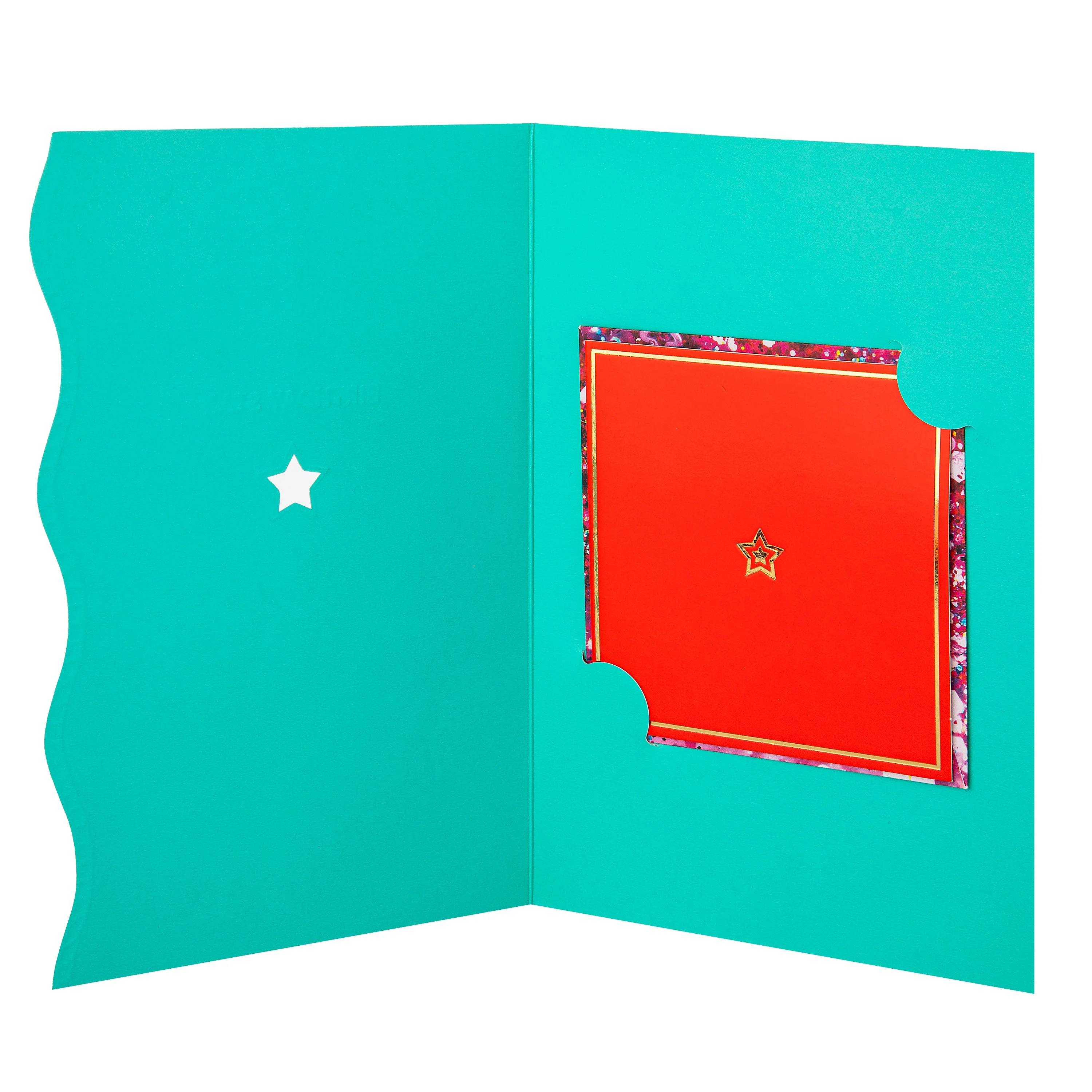 Hall & Co Premium Red Love Card with Mini Card Keepsake & Heart Design - Vivid Aura - Image 2