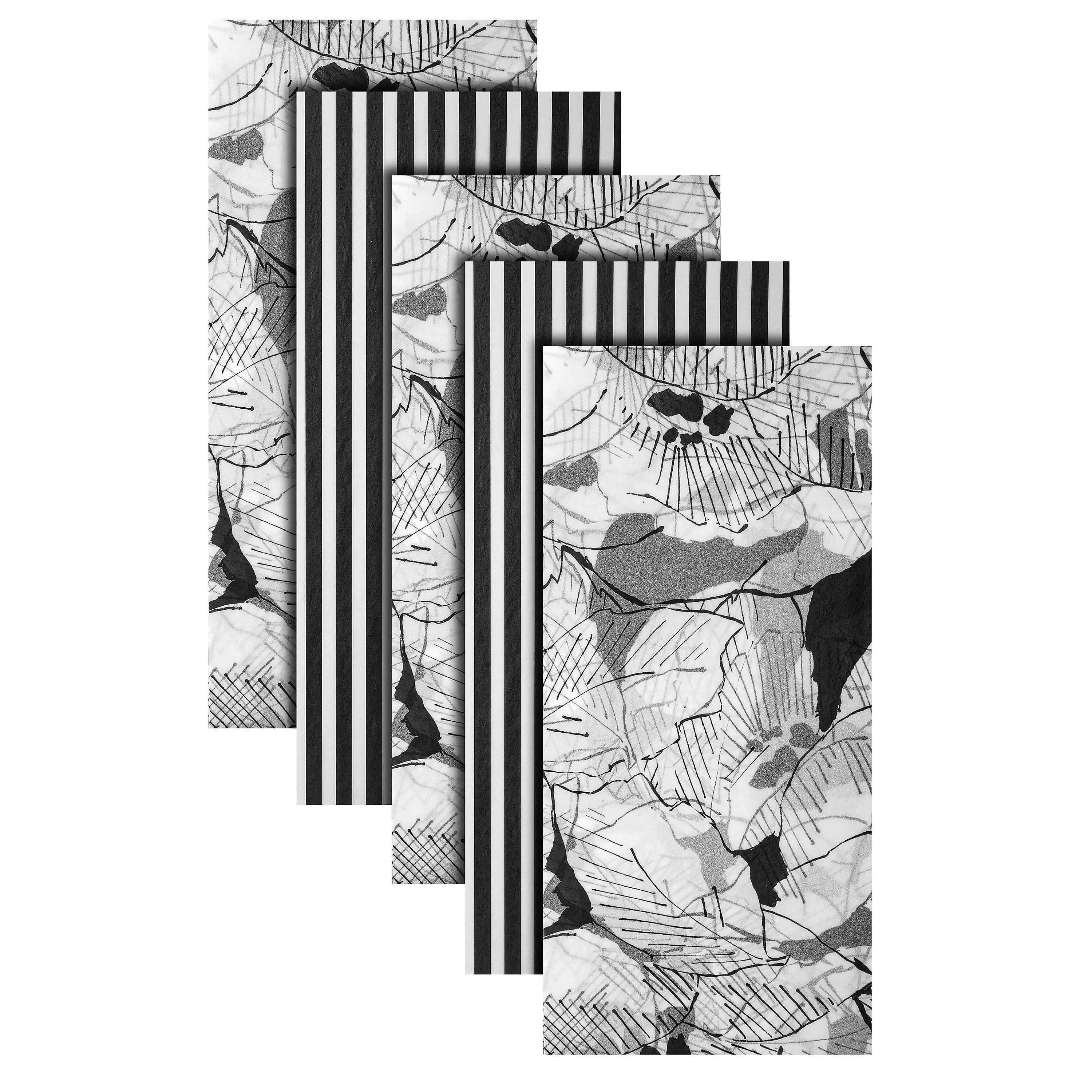 Hall & Co Premium Tissue Paper Pack, 5 Sheets in 2 Monochrome Designs