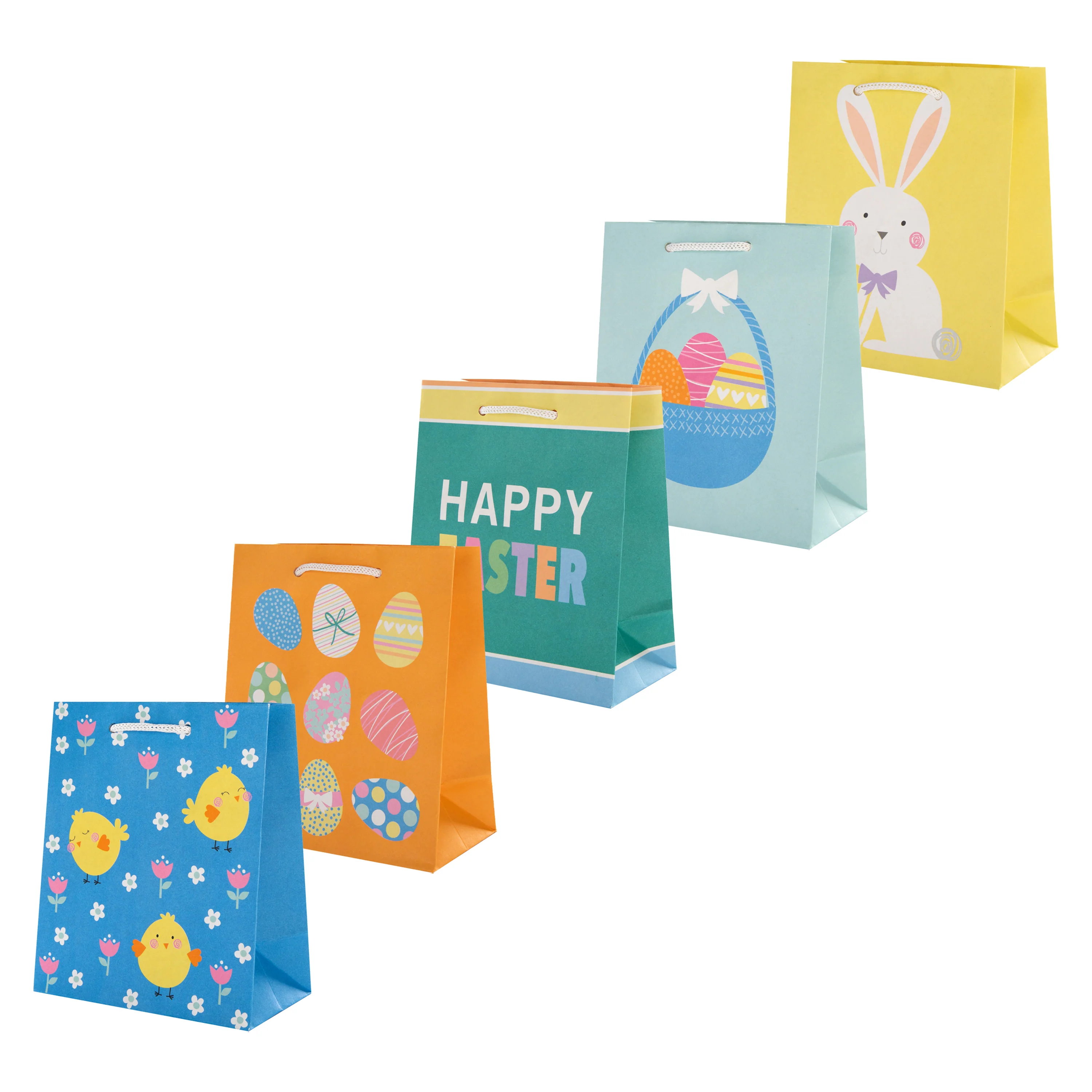 Easter Gift Bags - Pack of 5 Mini Bags, 5 Fun Easter Designs