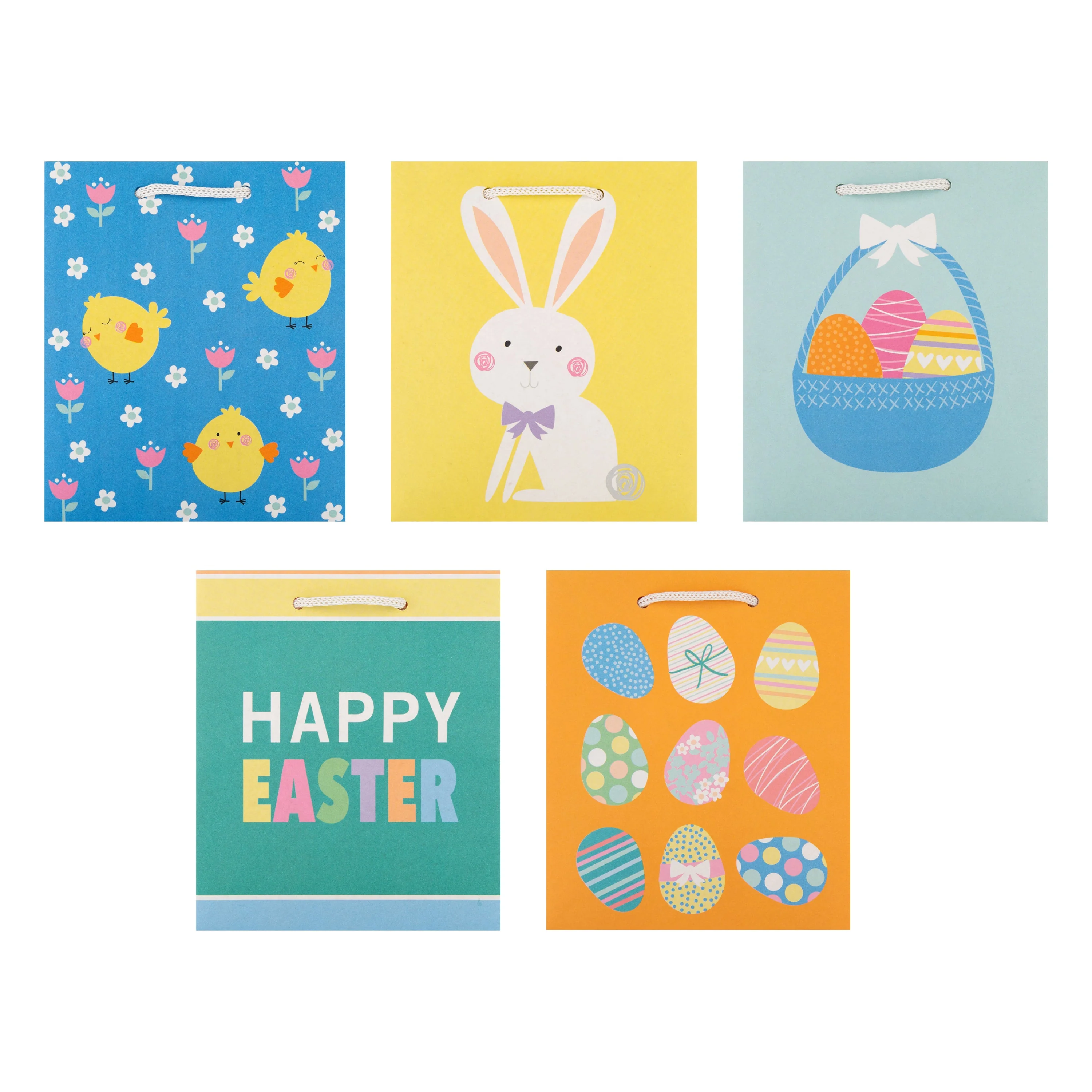 Easter Gift Bags - Pack of 5 Mini Bags, 5 Fun Easter Designs - Image 2
