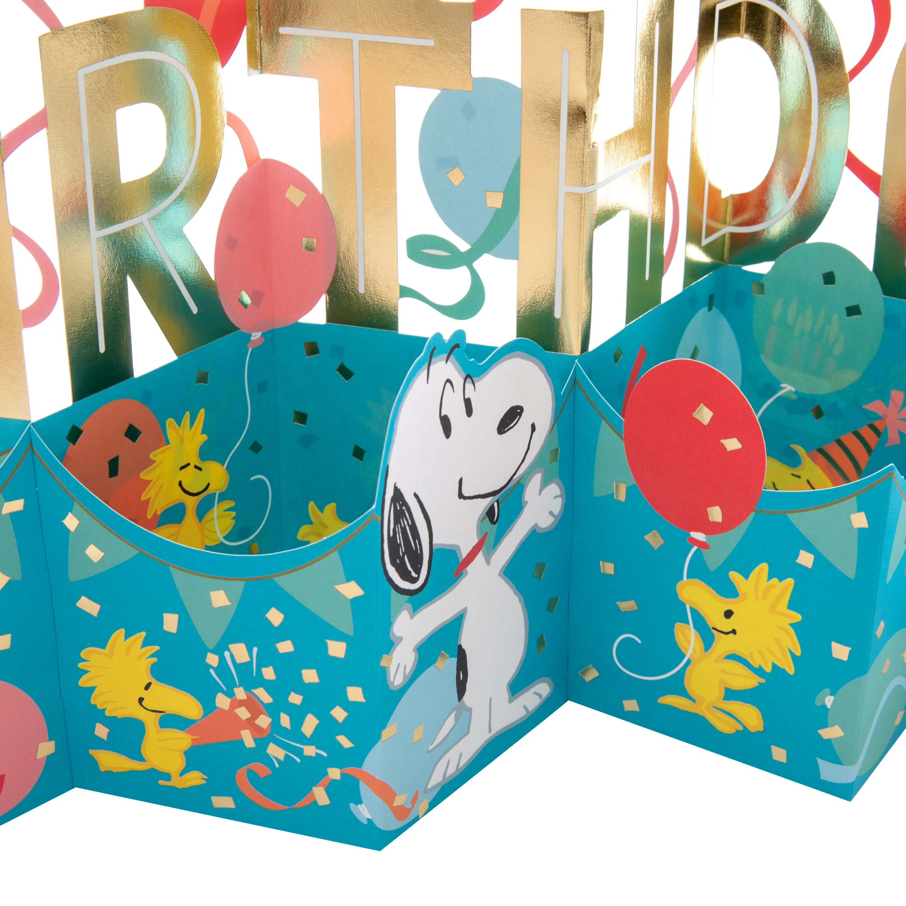 Jumbo Birthday Card - 3D Pop-Up PEANUTS™ SNOOPY & WOODSTOCK Banner - Image 4