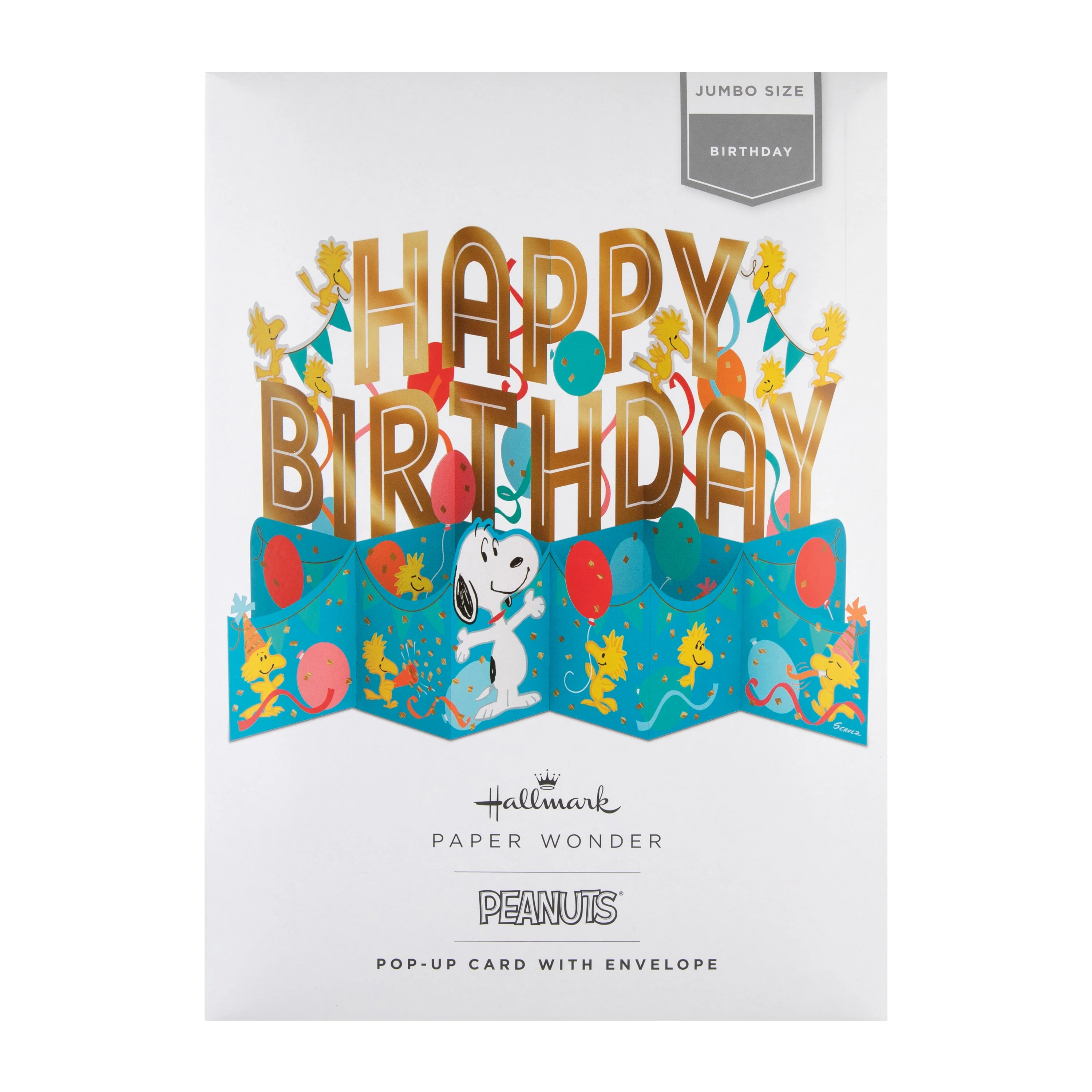 Jumbo Birthday Card - 3D Pop-Up PEANUTS™ SNOOPY & WOODSTOCK Banner - Image 7
