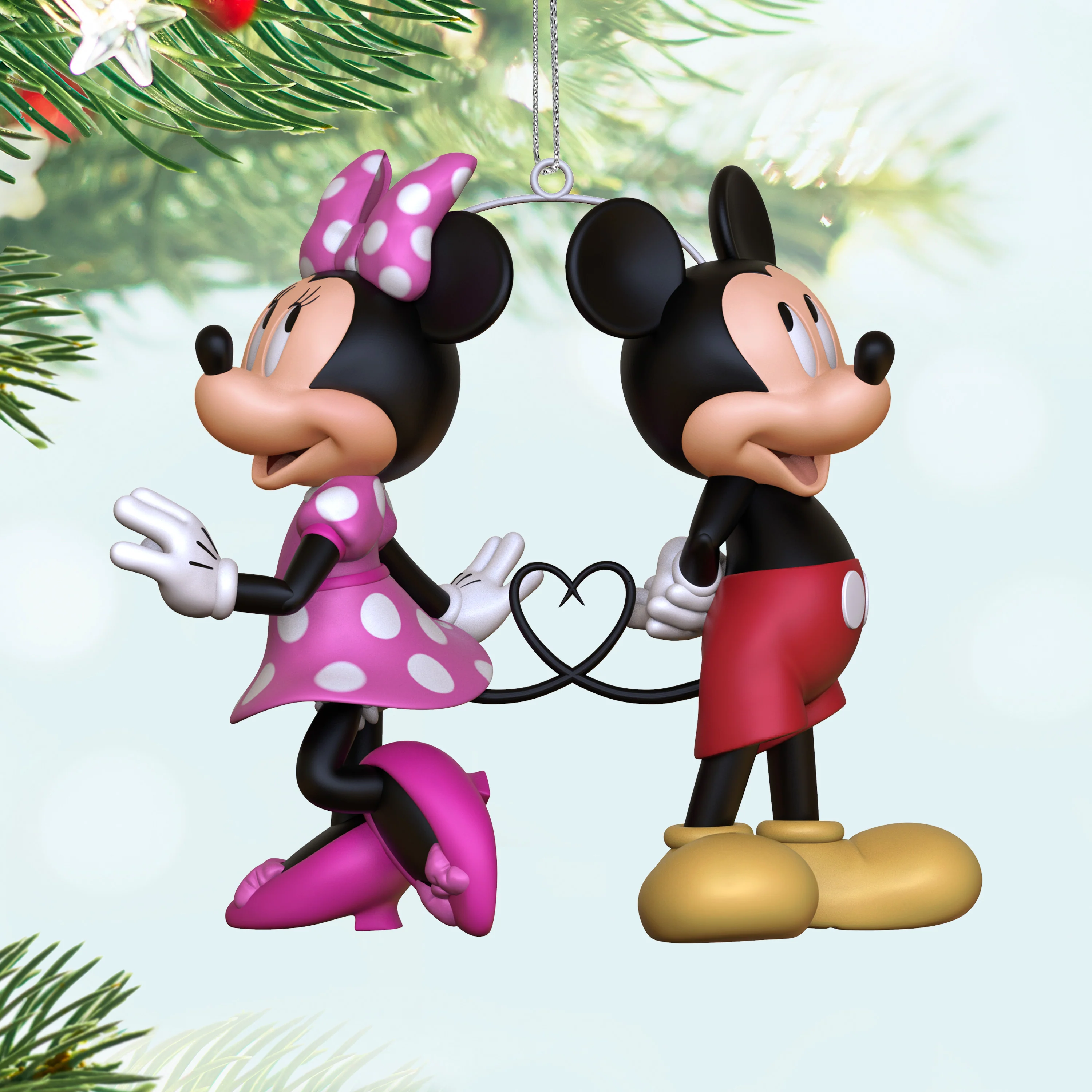 Keepsake Disney Hanging Ornament - Minnie & Mickey Mouse Heart Design - Image 6