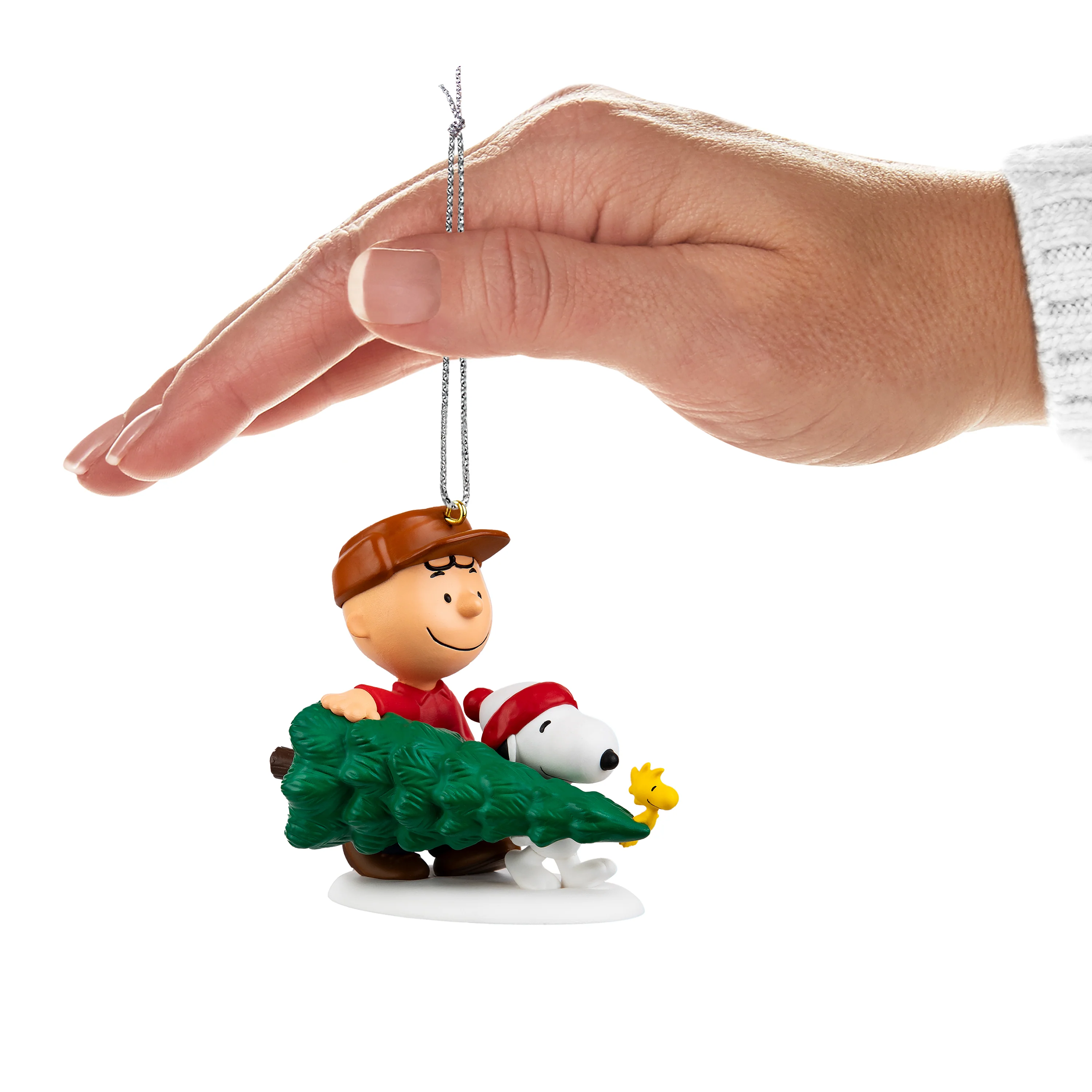 Keepsake PEANUTS™ Hanging Ornament - Charlie Brown, SNOOPY & WOODSTOCK with Tree - Image 5