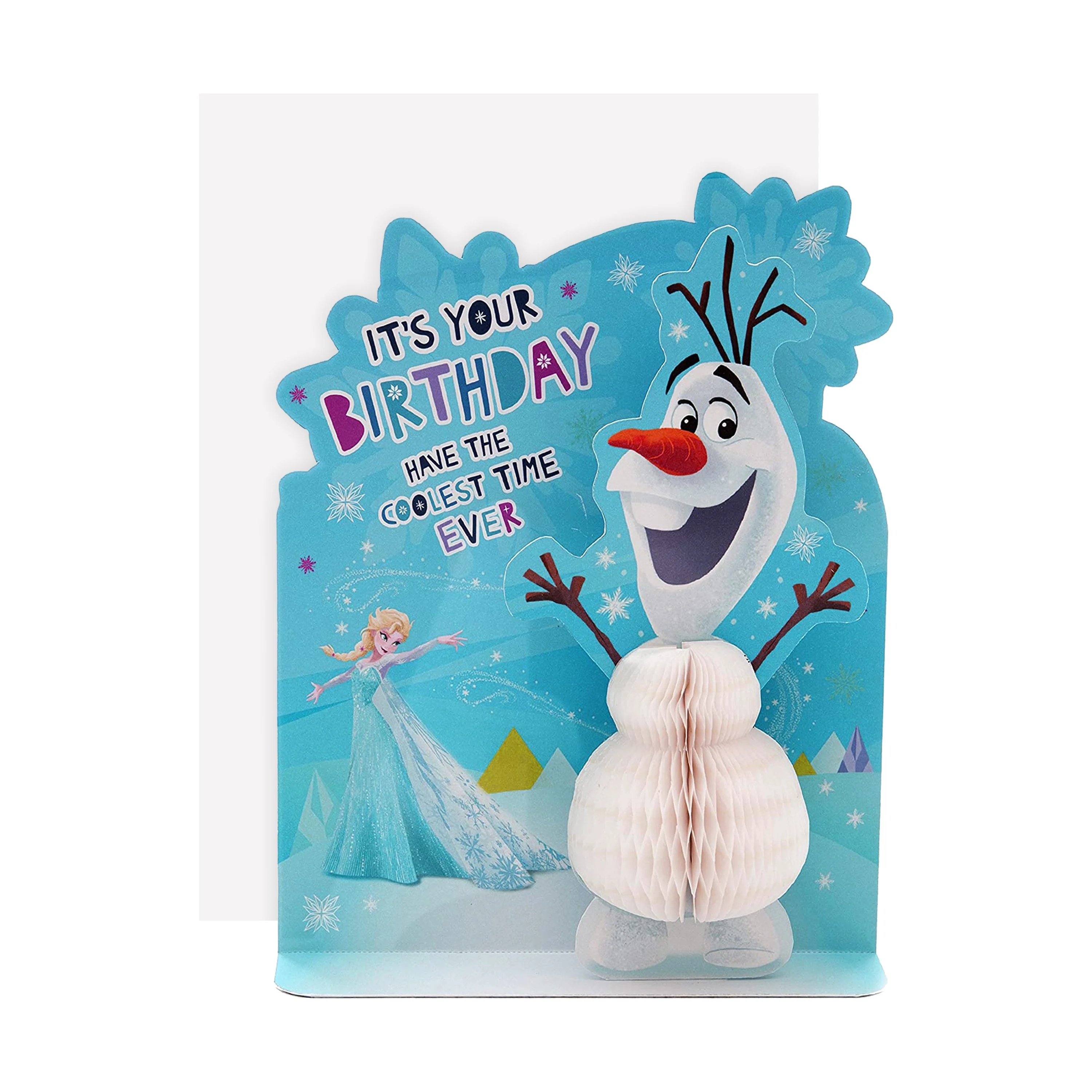 Kids' Birthday Card - 3D Paper Wow Disney Frozen Olaf Design