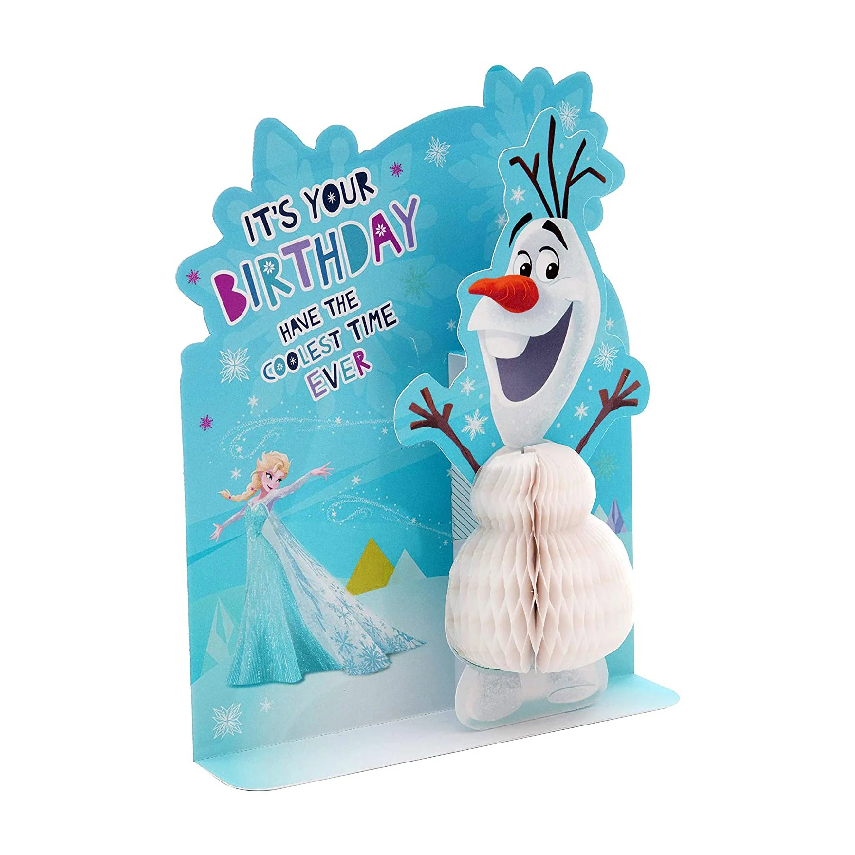 Kids' Birthday Card - 3D Paper Wow Disney Frozen Olaf Design - Image 2