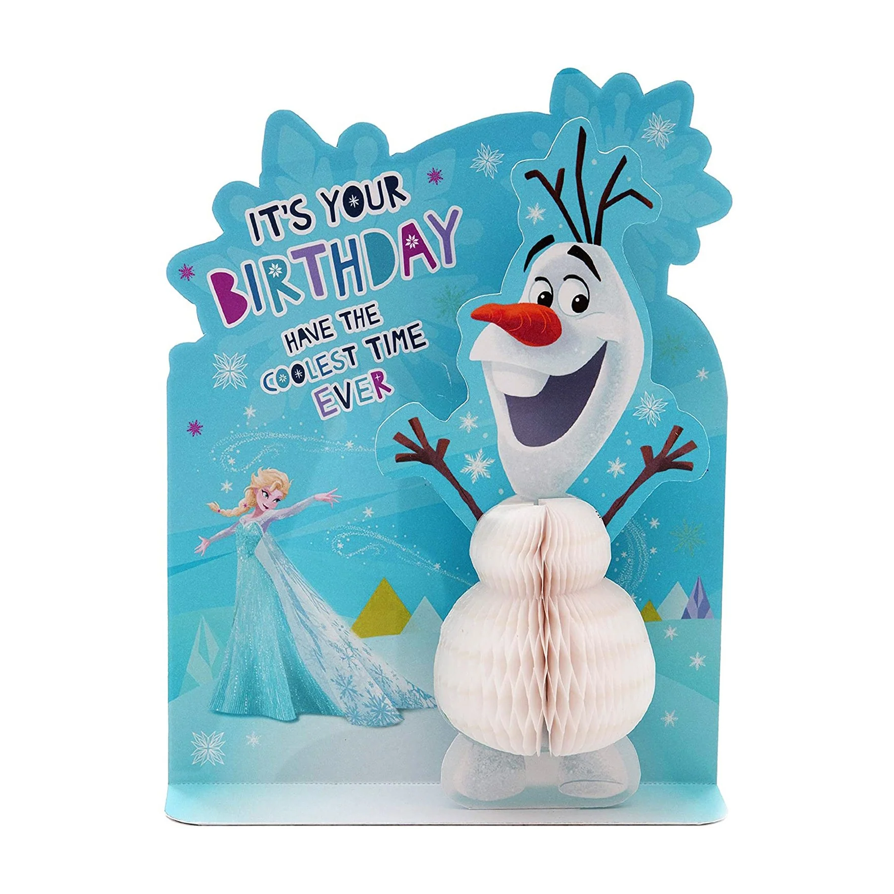 Kids' Birthday Card - 3D Paper Wow Disney Frozen Olaf Design - Image 3