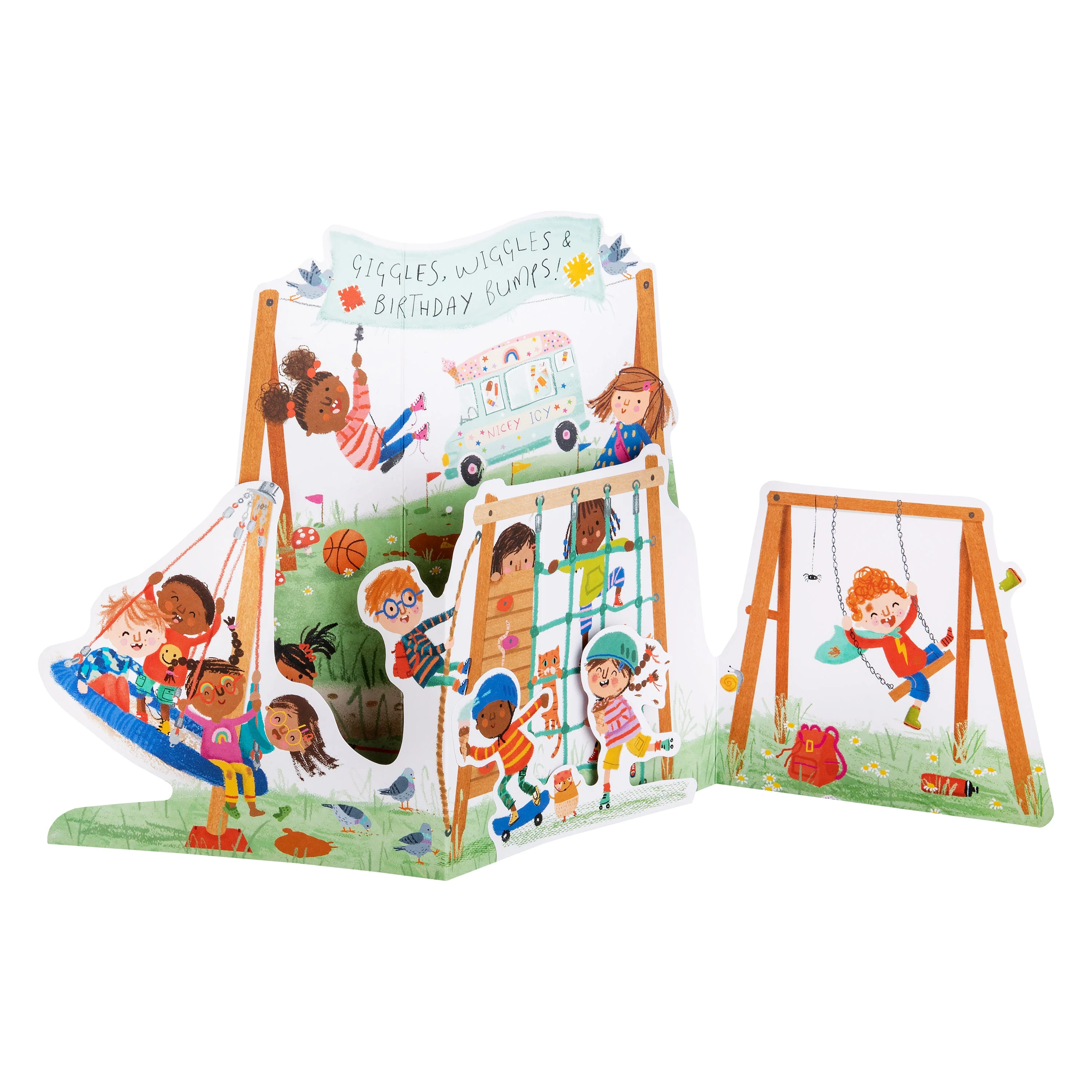 Kids Birthday Card - 3D & Pop Up Children's Park Design