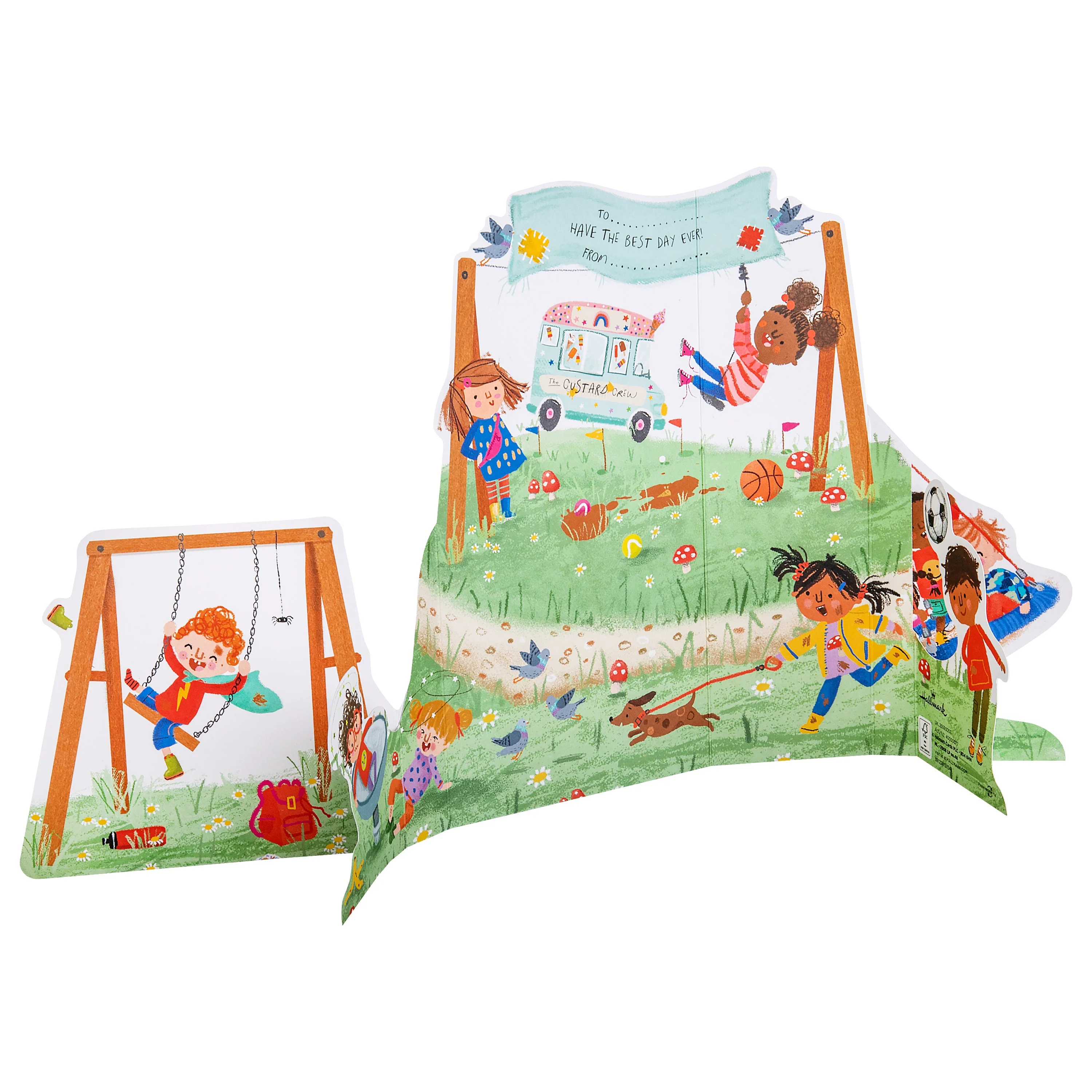Kids Birthday Card - 3D & Pop Up Children's Park Design - Image 3