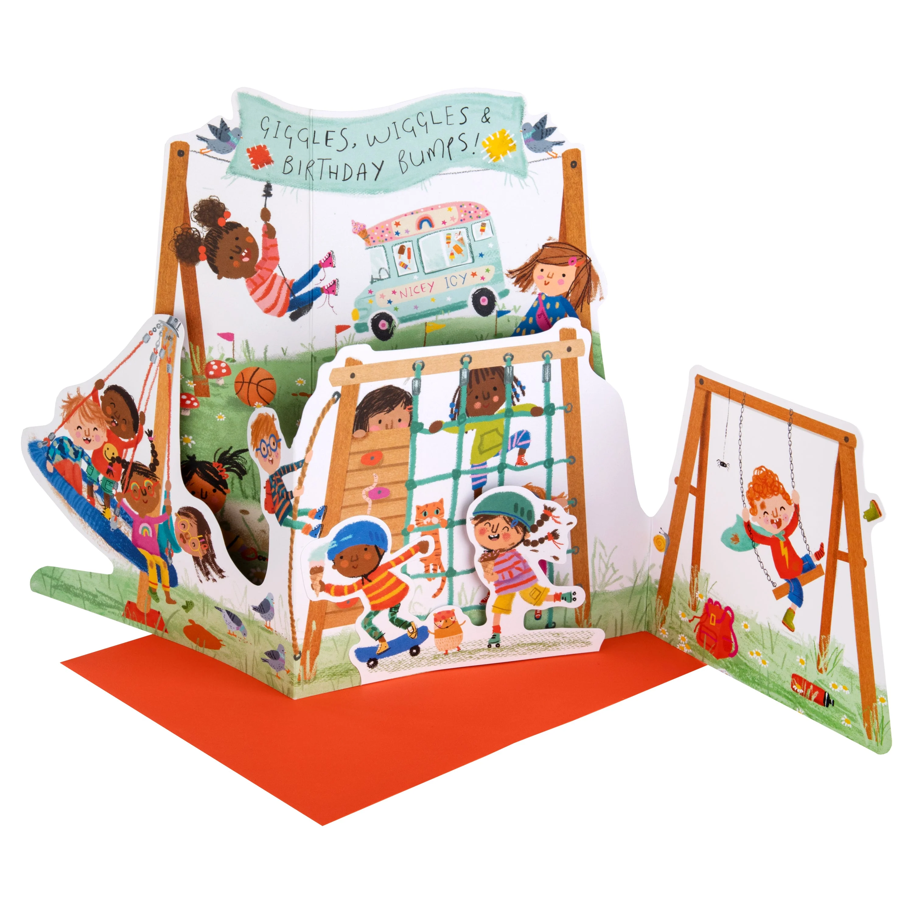 Kids Birthday Card - 3D & Pop Up Children's Park Design - Image 6