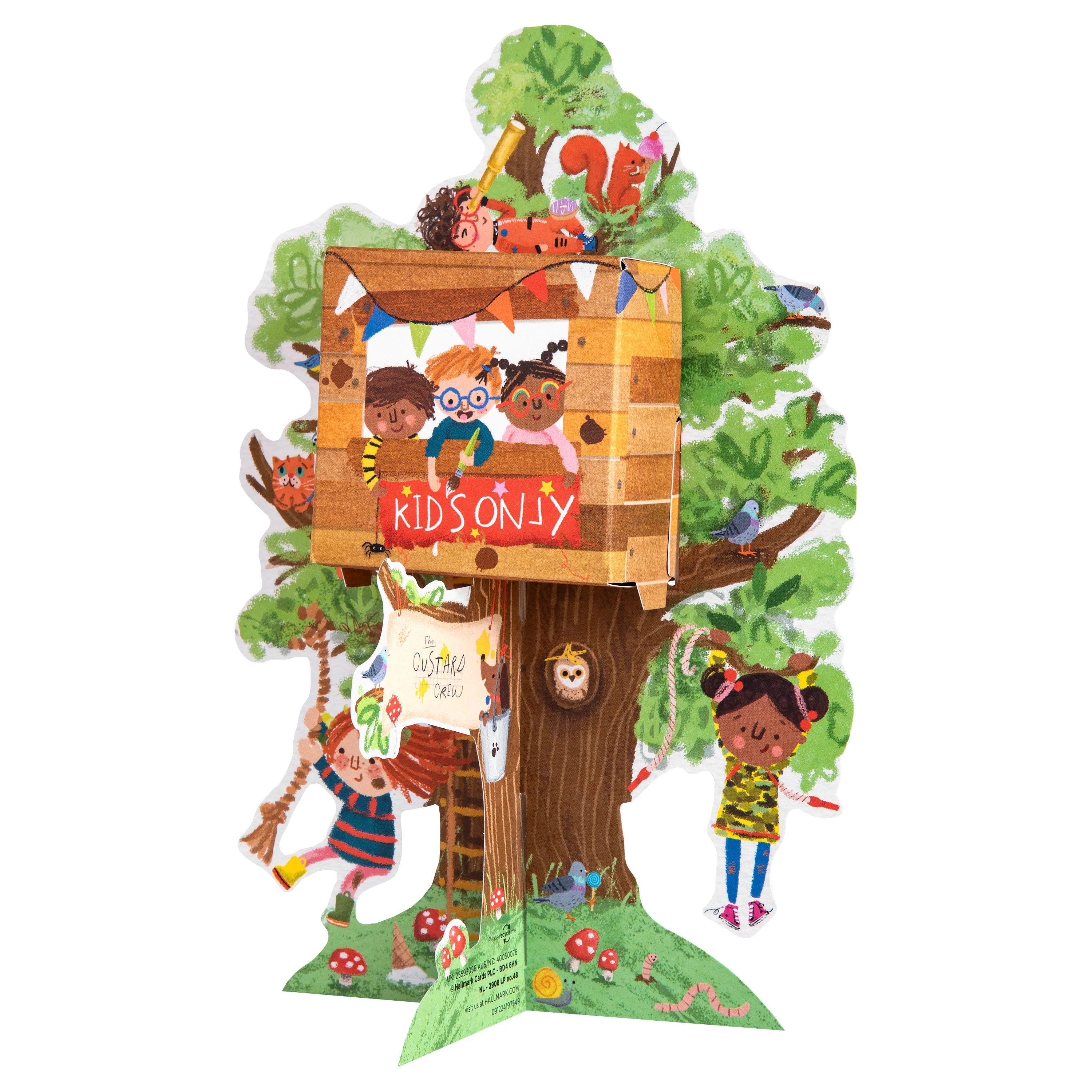 Kids Birthday Card - 3D & Pop Up Children's Tree House Design