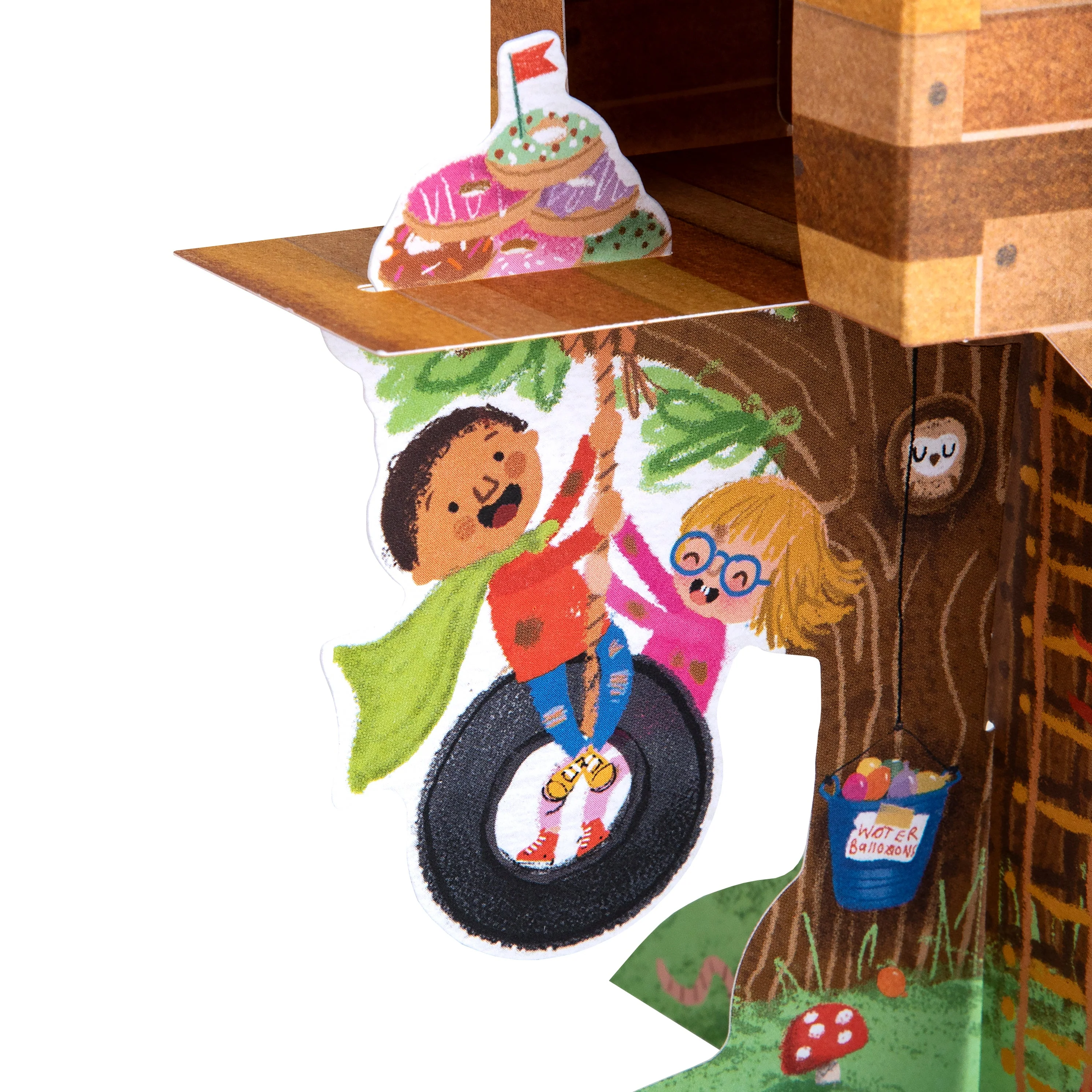 Kids Birthday Card - 3D & Pop Up Children's Tree House Design - Image 5