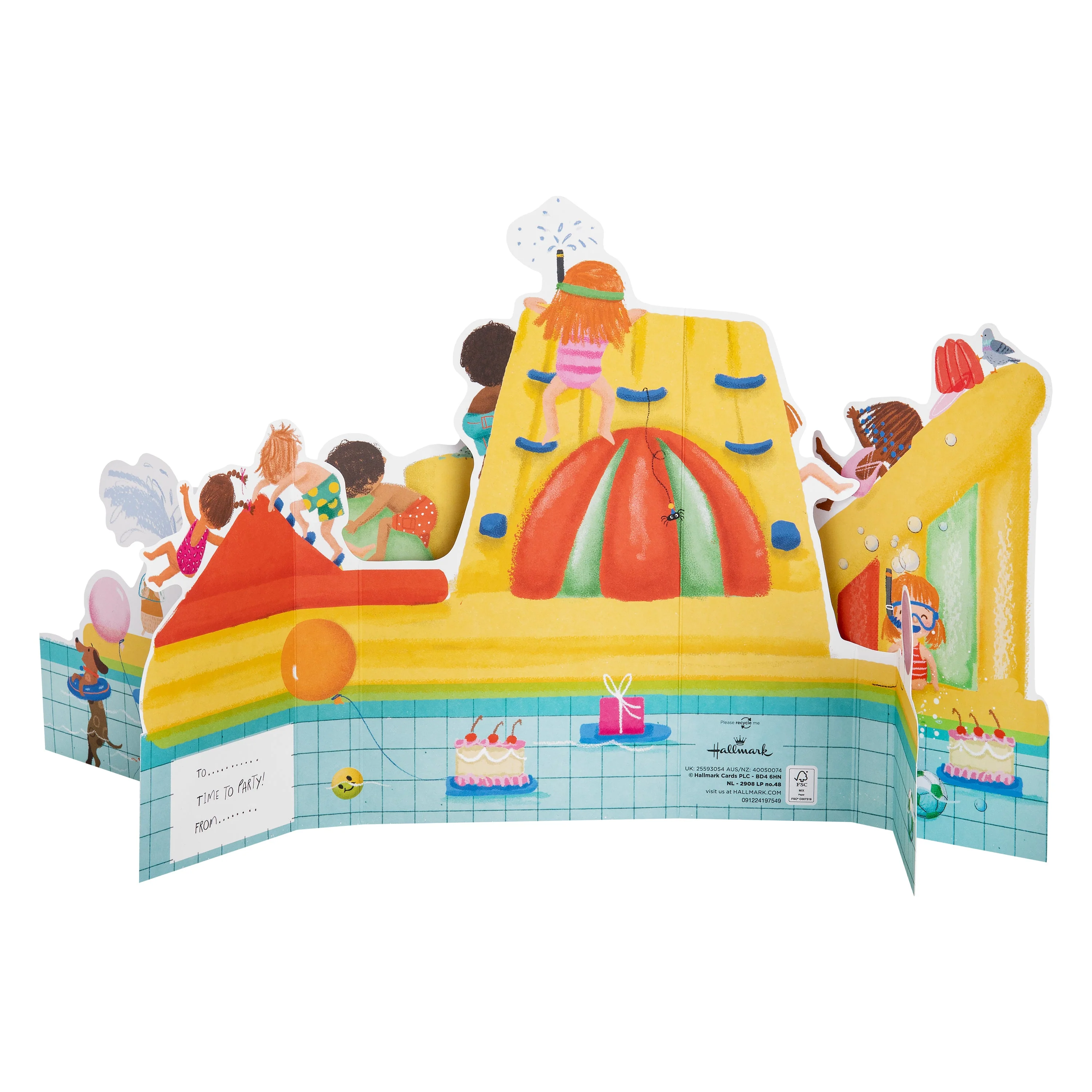 Kids Birthday Card - 3D & Pop Up Children's Water Park Design - Image 3