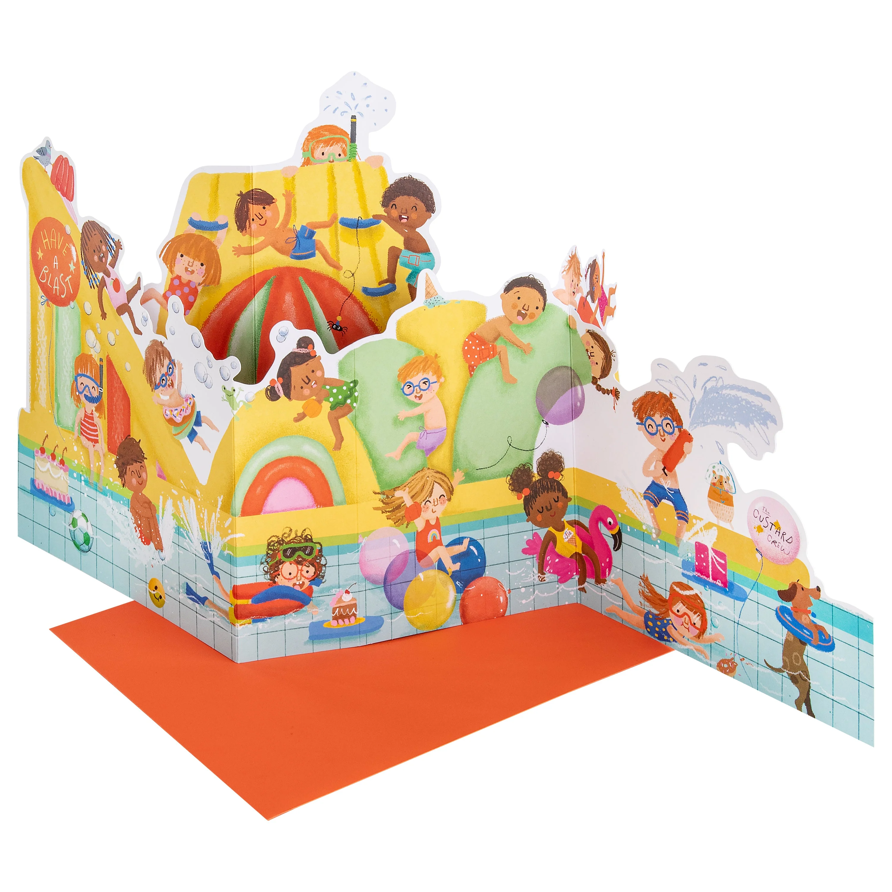 Kids Birthday Card - 3D & Pop Up Children's Water Park Design - Image 7