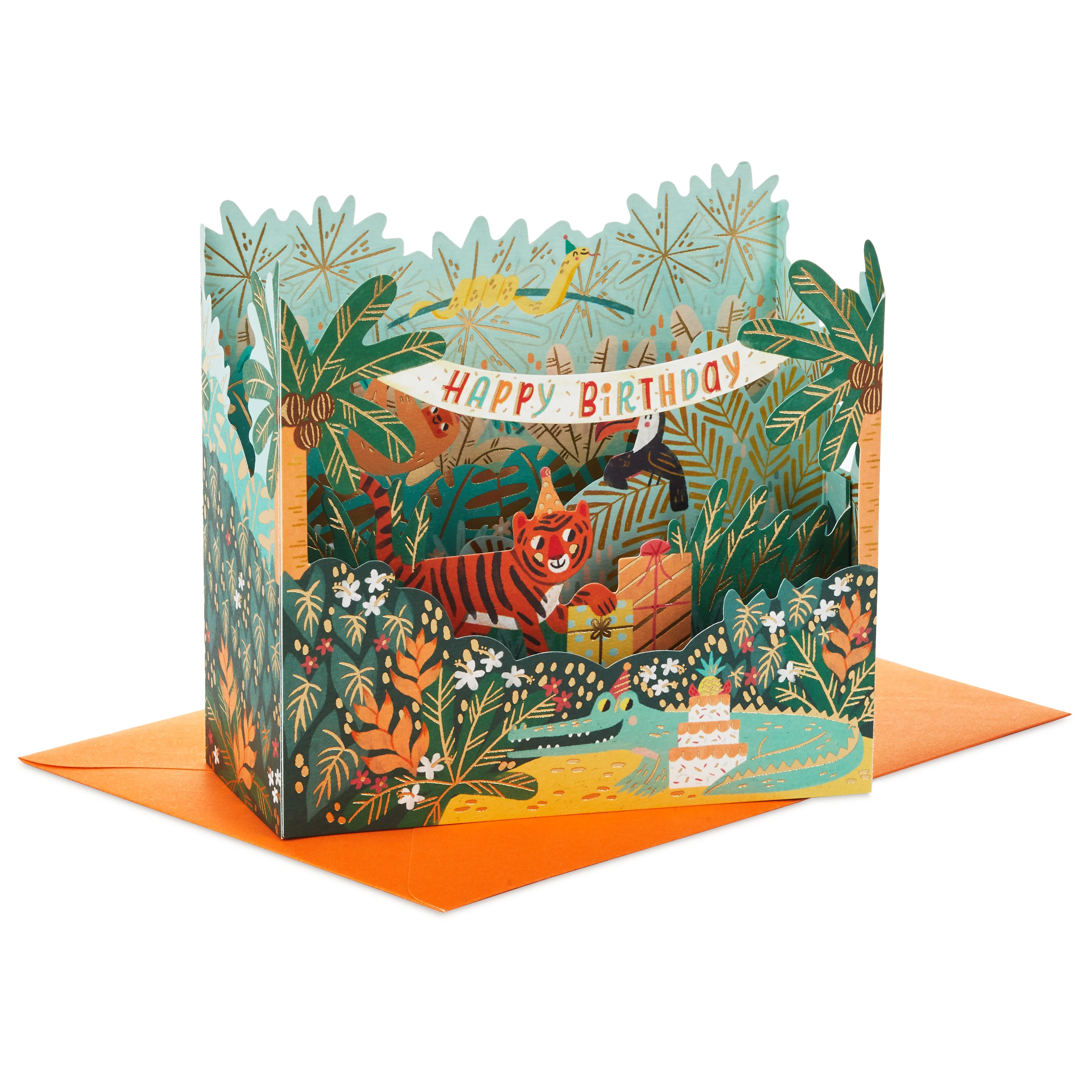 Kids Birthday Card - 3D & Pop-Up Jungle Party Design - Image 2