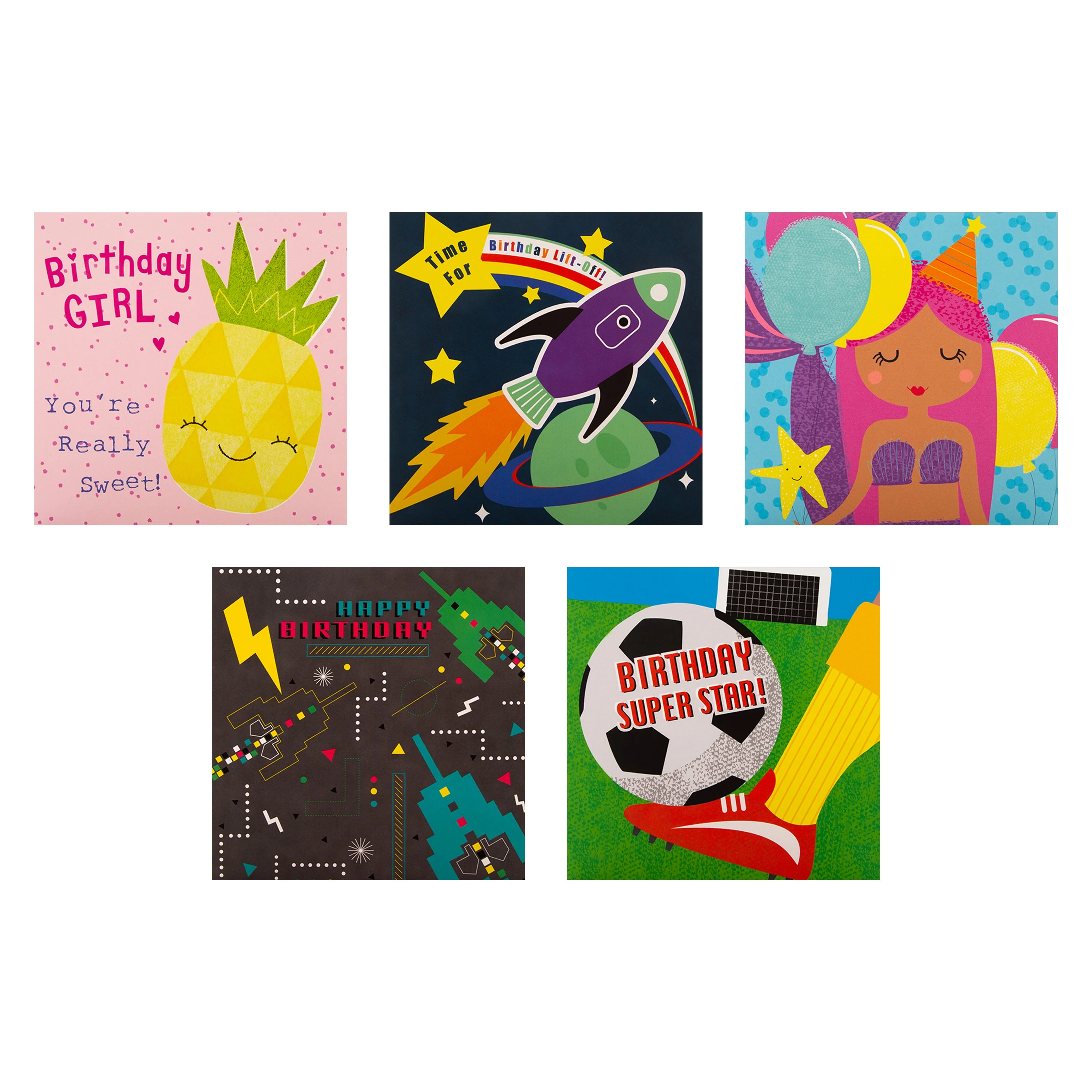 Kids Birthday Cards  - Multipack of 20 in 20 Fun Designs - Image 4