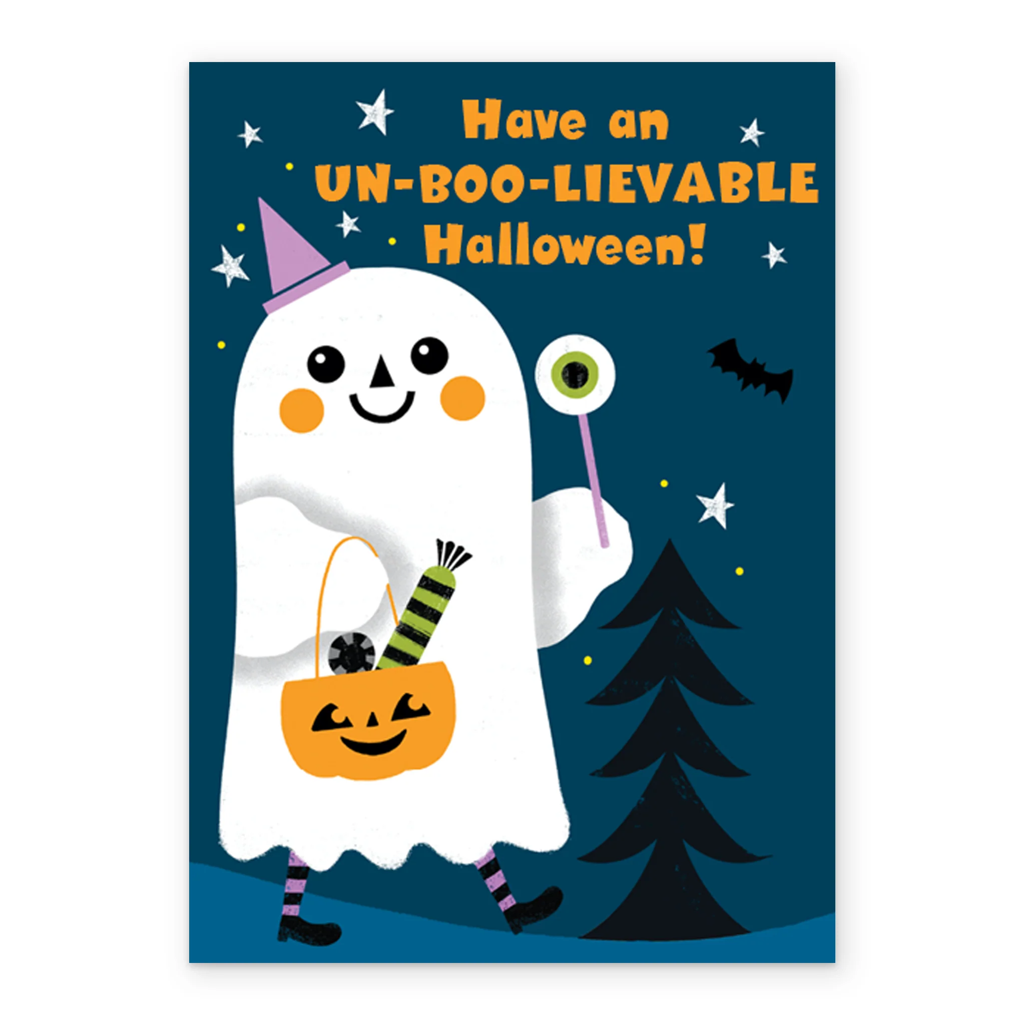 Kids Personalised Cute Ghost Halloween Card - Image 2