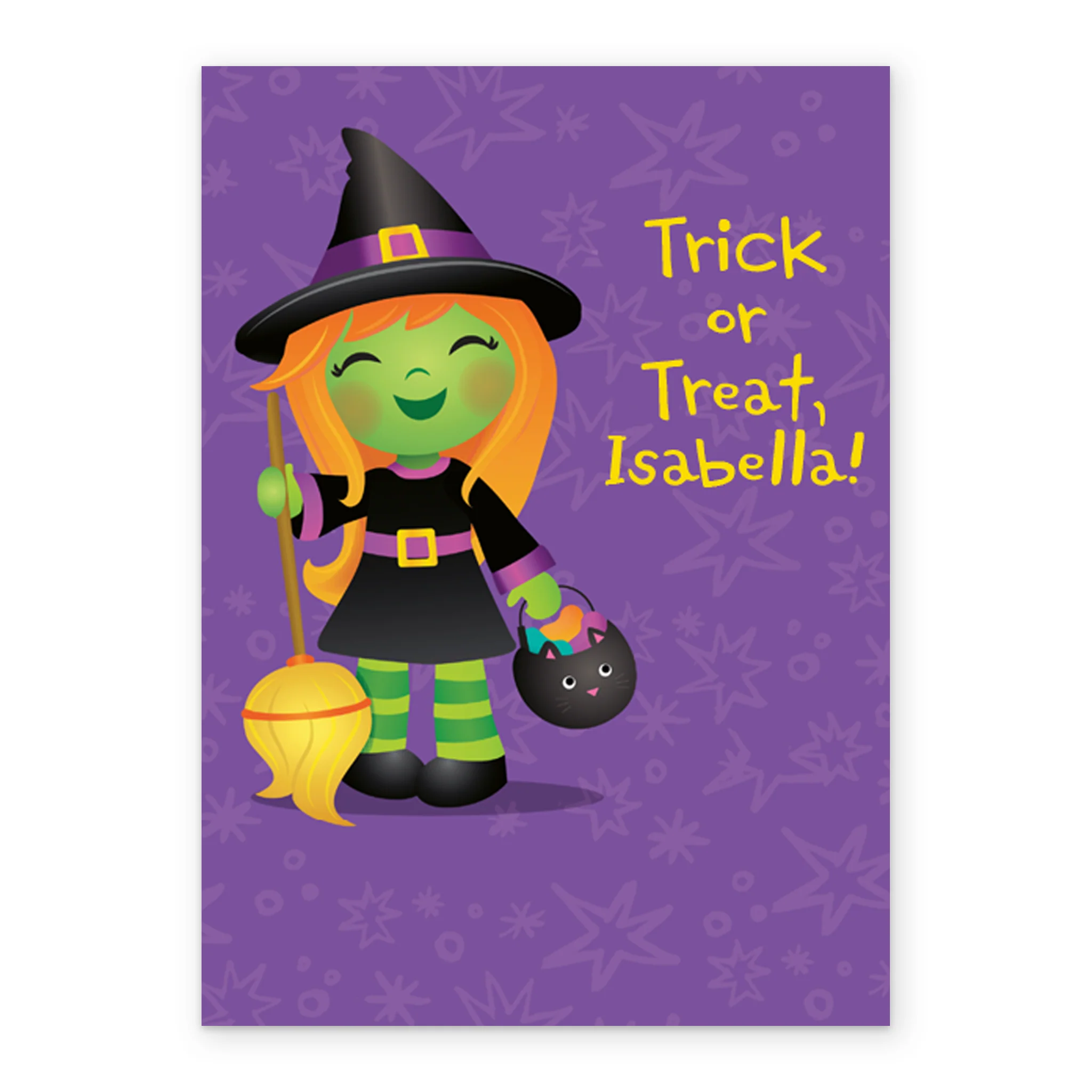 Kids Personalised Cute Witch Halloween Card - Image 2