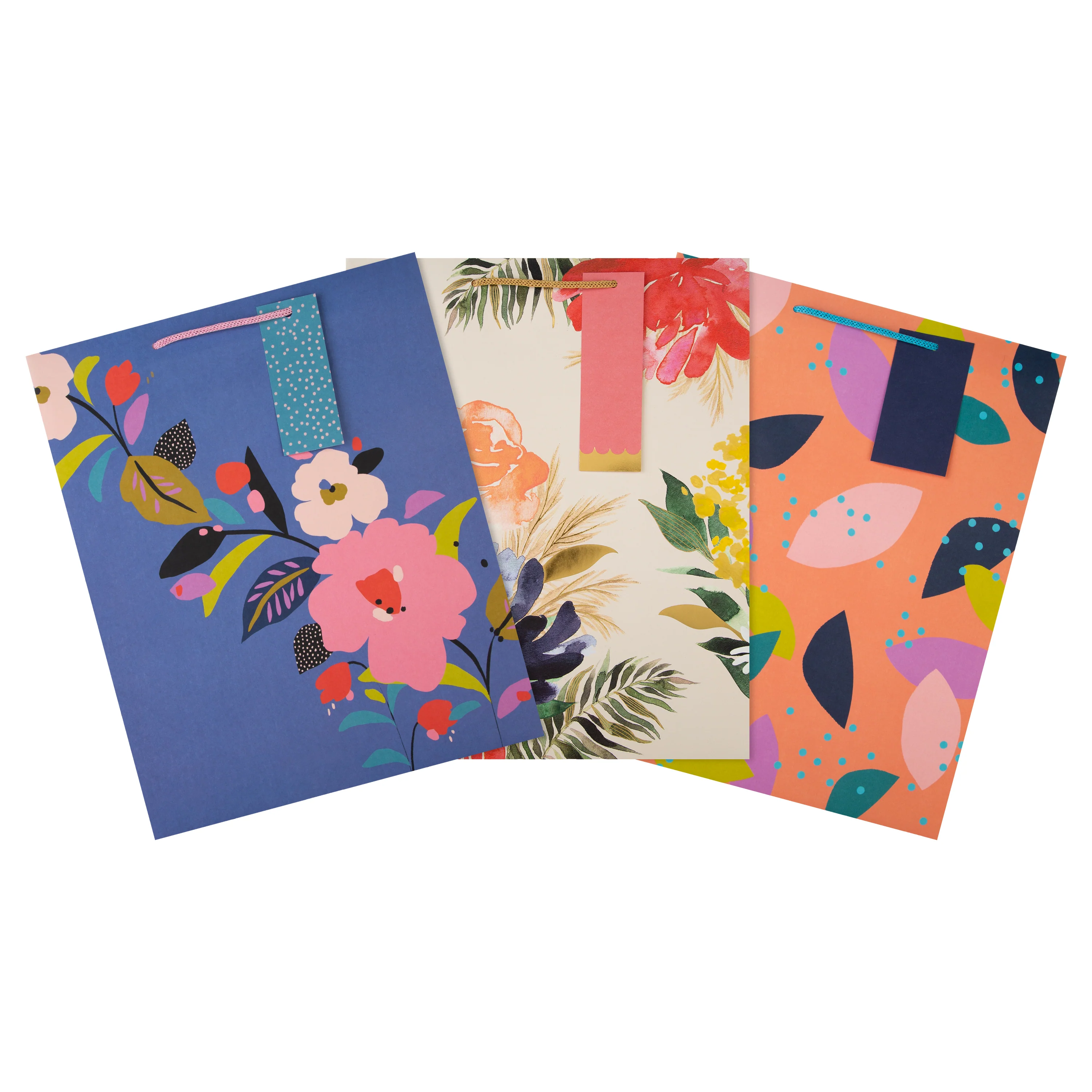 Large Any Occasion Gift Bag Pack - 3 Bags in 3 Classic Floral Designs - Image 3