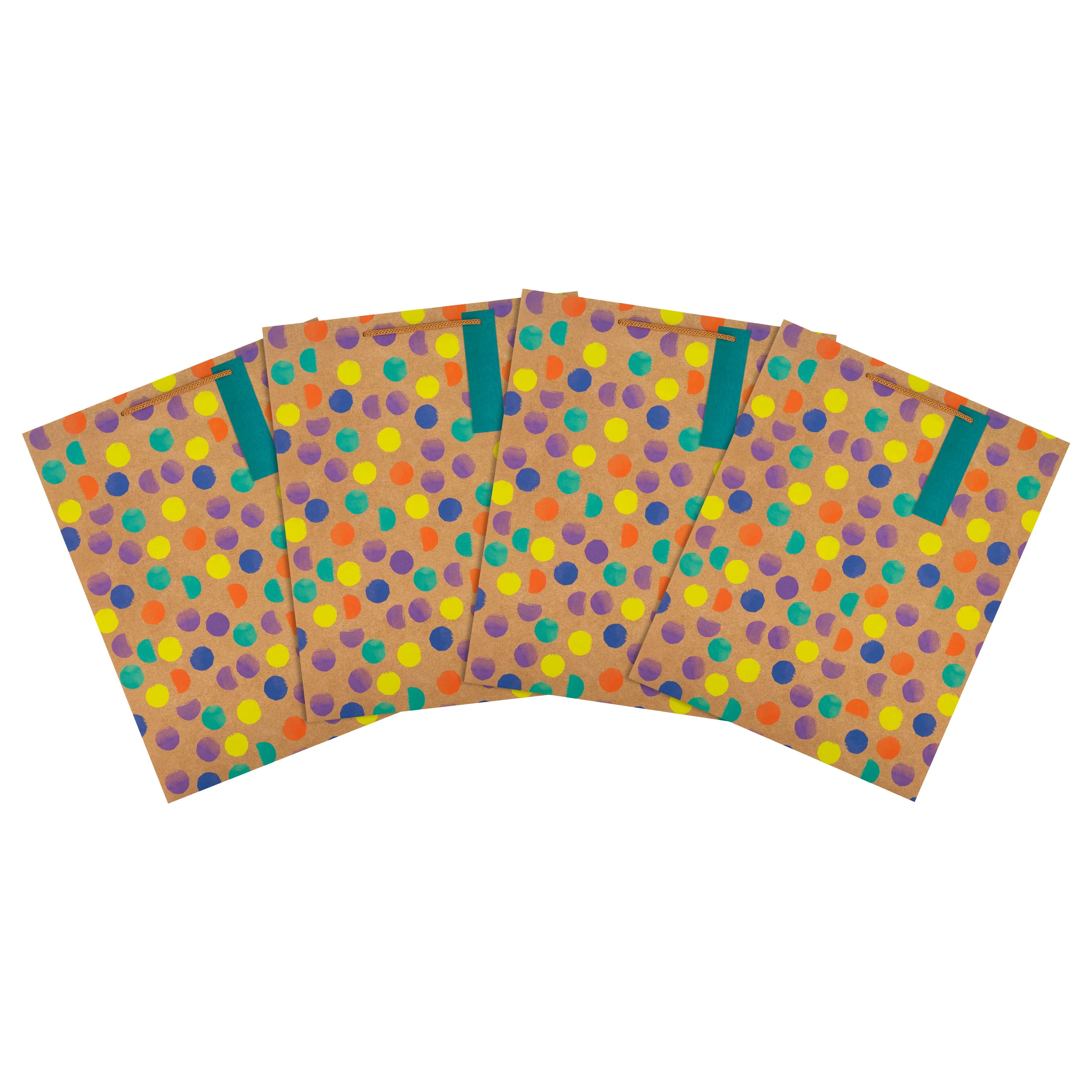 Large Any Occasion Gift Bags Pack - 4 Bags in 1 Colourful Spots Design - Image 3