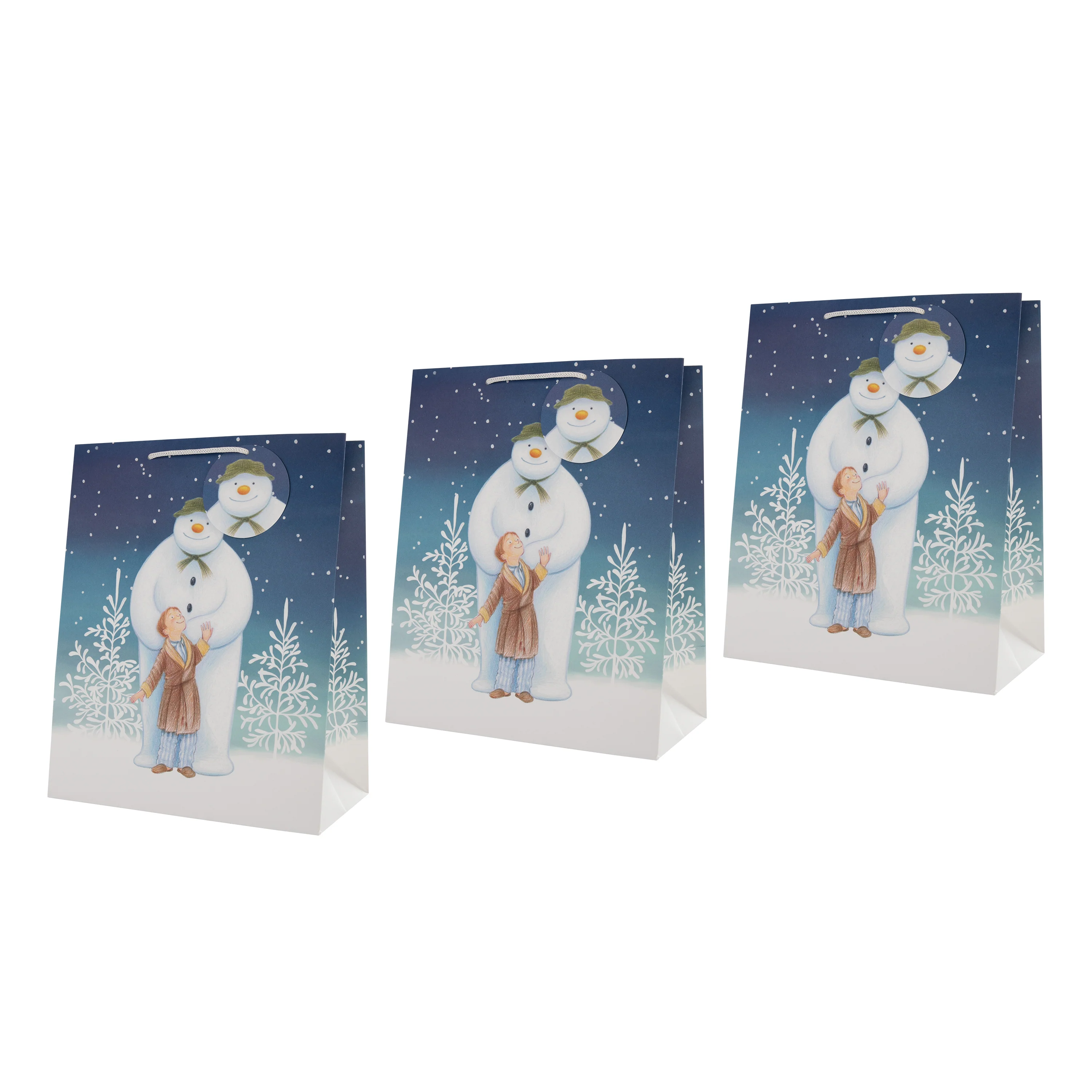 Large Christmas Gift Bags - Pack of 3 The Snowman™ Design