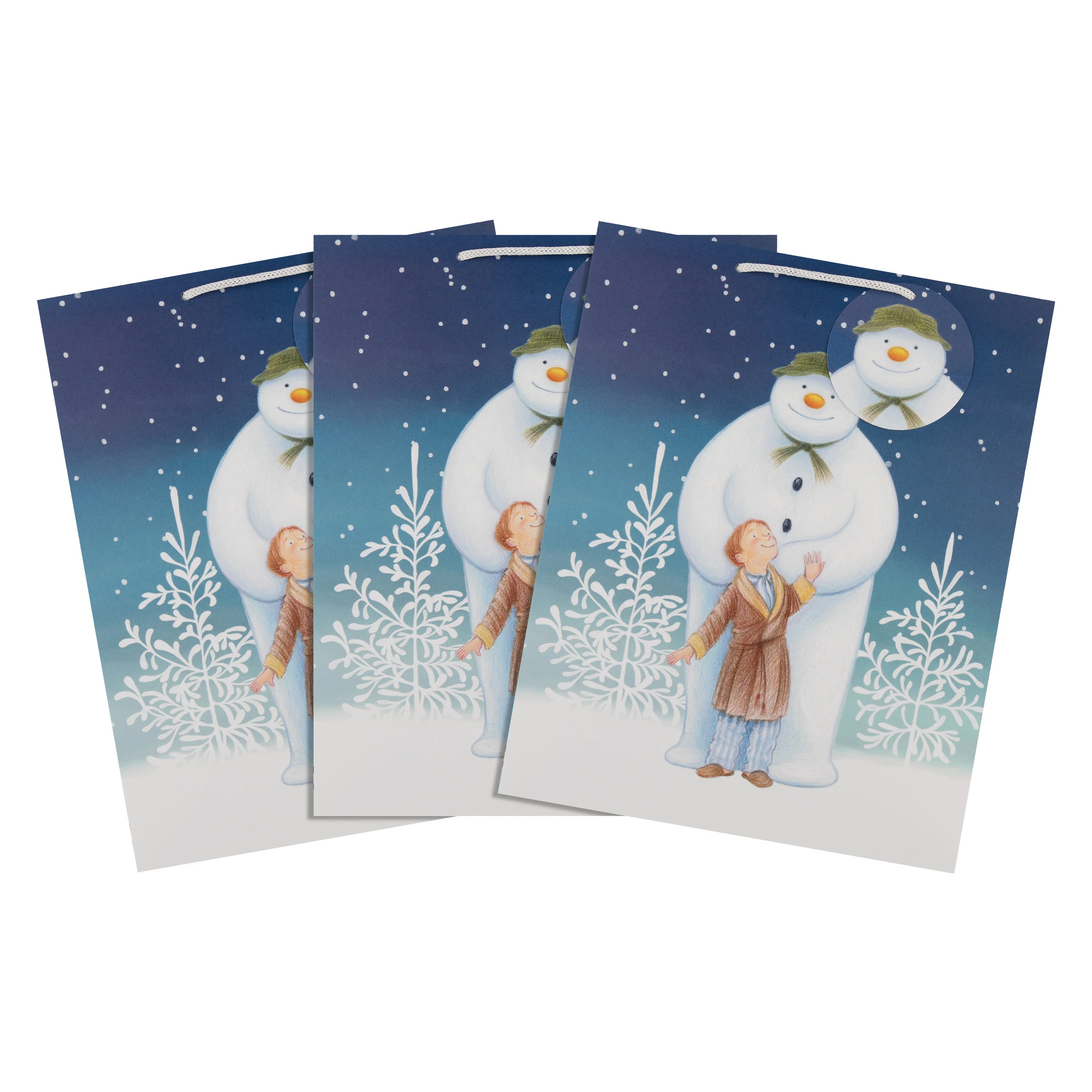 Large Christmas Gift Bags - Pack of 3 The Snowman™ Design - Image 2