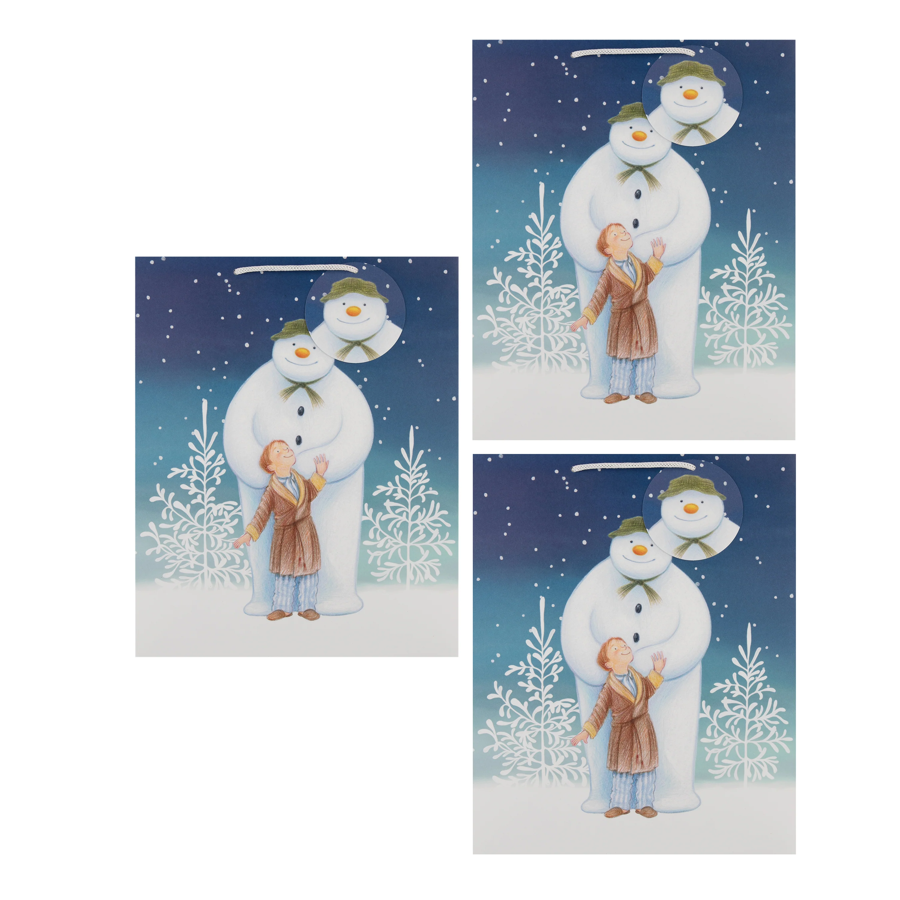 Large Christmas Gift Bags - Pack of 3 The Snowman™ Design - Image 3